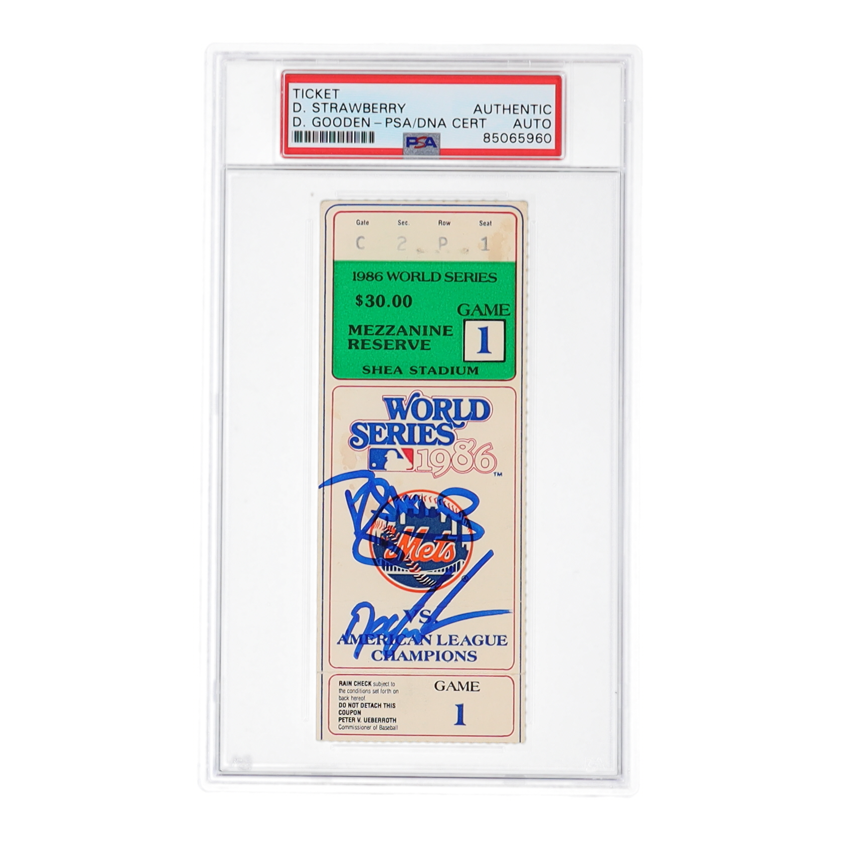 Darryl Strawberry & Dwight Gooden Signed 1986 World Series Ticket (PSA) at PristineAuction.com Darryl Strawberry & Dwight Gooden Signed 1986 World Series Ticket (PSA) at PristineAuction.com