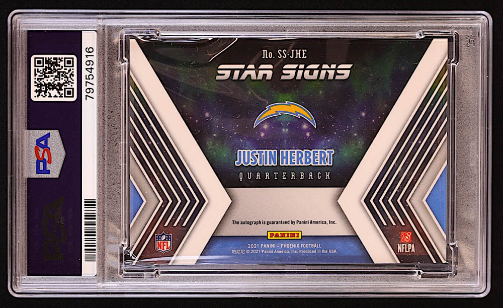Justin Herbert 2021 Panini Phoenix Star Signs #1 (PSA 9 | Auto 