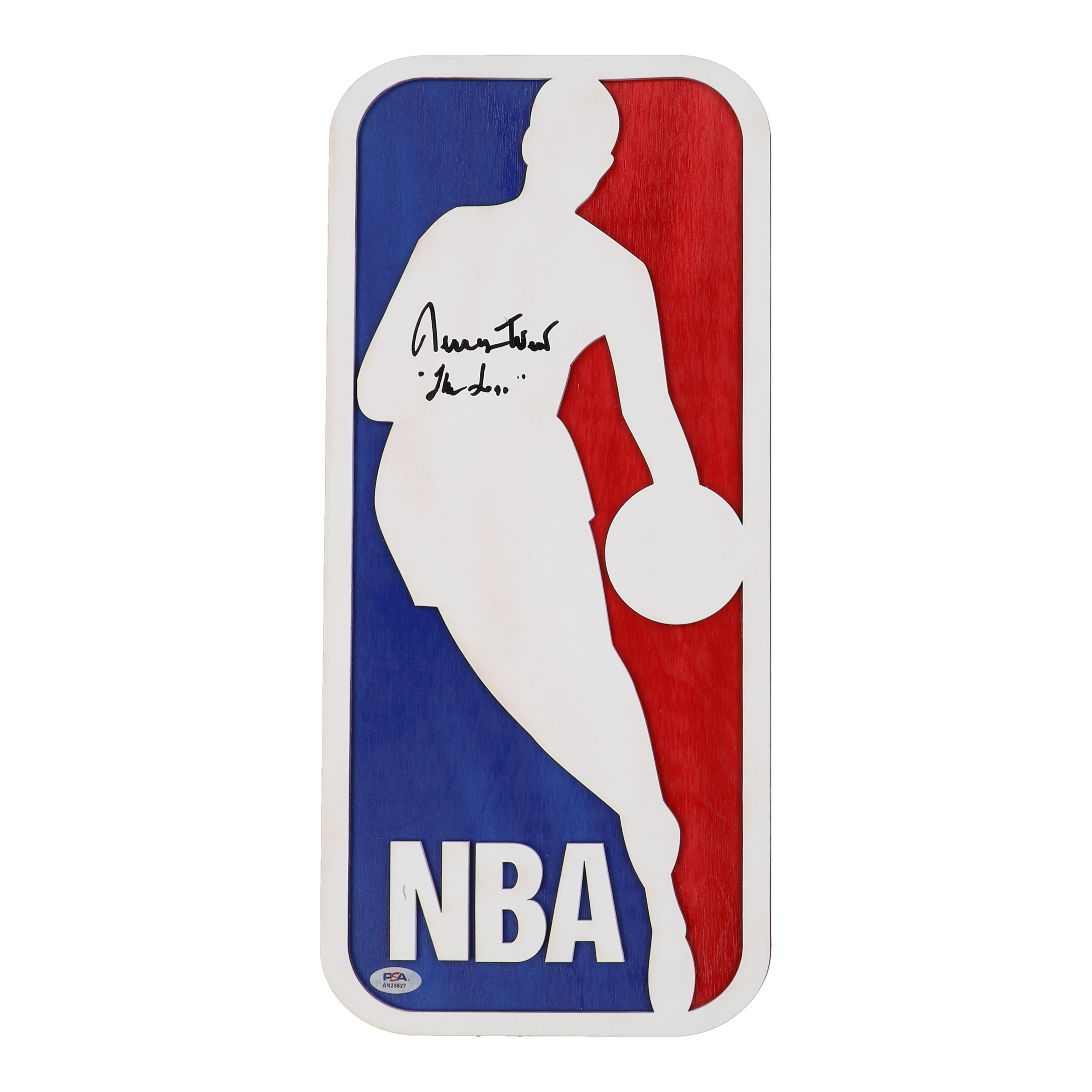 Jerry West Signed NBA Logo 3D Carved Wood Sign Inscribed "The Logo" (PSA) at PristineAuction.com Jerry West Signed NBA Logo 3D Carved Wood Sign Inscribed "The Logo" (PSA) at PristineAuction.com
