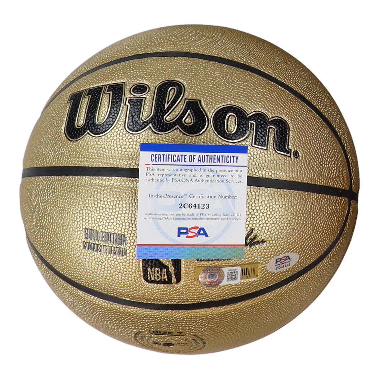 Magic Johnson & Larry Bird Signed Special Gold Edition NBA Basketball with All-Wood Stand (PSA & Beckett) at PristineAuction.com Magic Johnson & Larry Bird Signed Special Gold Edition NBA Basketball with All-Wood Stand (PSA & Beckett) at PristineAuction.com