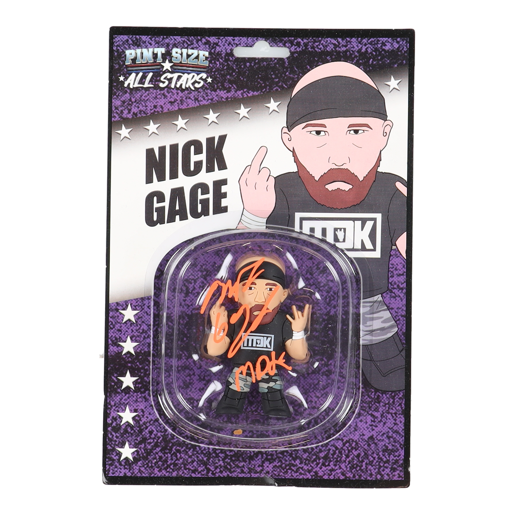 Nick Cage Signed Action Figure Inscribed "MDK" (JSA) at PristineAuction.com Nick Cage Signed Action Figure Inscribed "MDK" (JSA) at PristineAuction.com