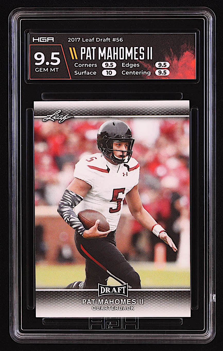 Pat Mahomes II 2017 Leaf Draft #56 RC (HGA 9.5) at PristineAuction.com Pat Mahomes II 2017 Leaf Draft #56 RC (HGA 9.5) at PristineAuction.com