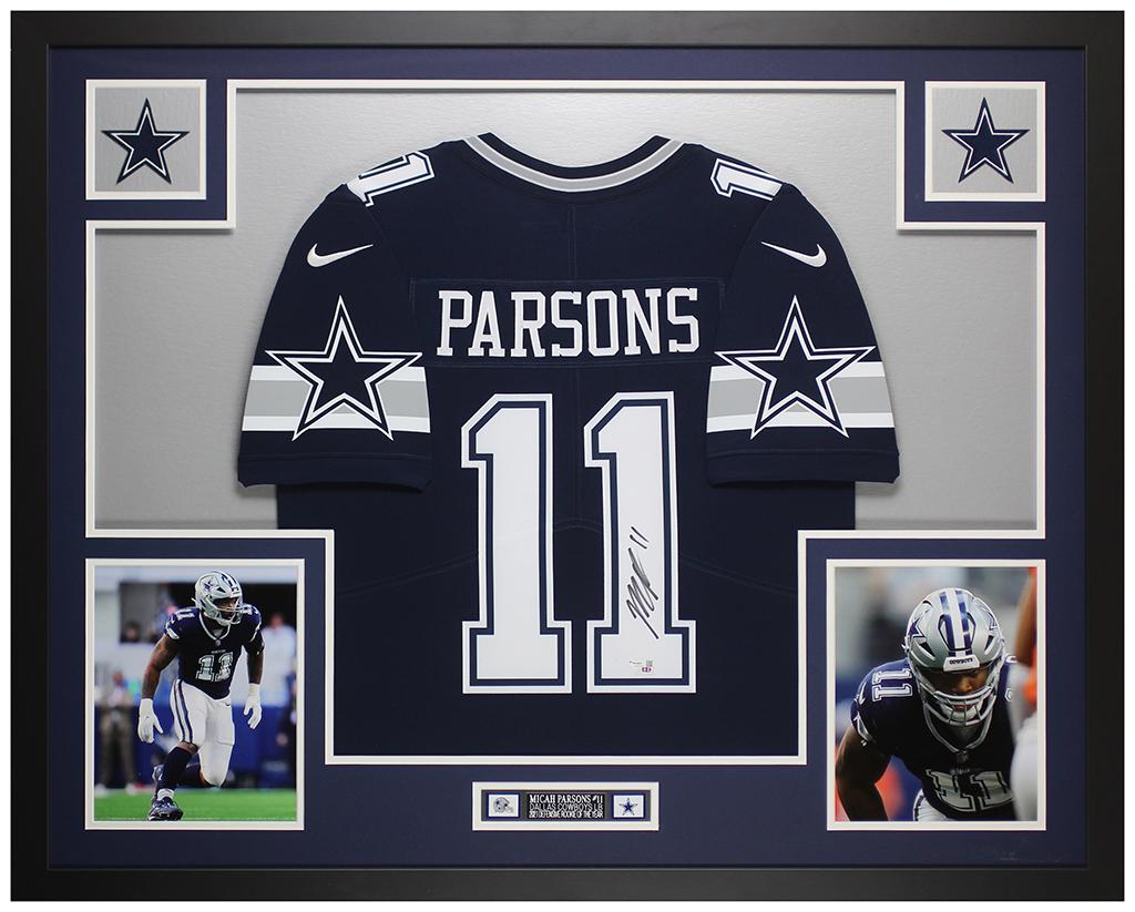 Micah Parsons Signed Cowboys Custom Framed Jersey Display (Fanatics) at PristineAuction.com Micah Parsons Signed Cowboys Custom Framed Jersey Display (Fanatics) at PristineAuction.com