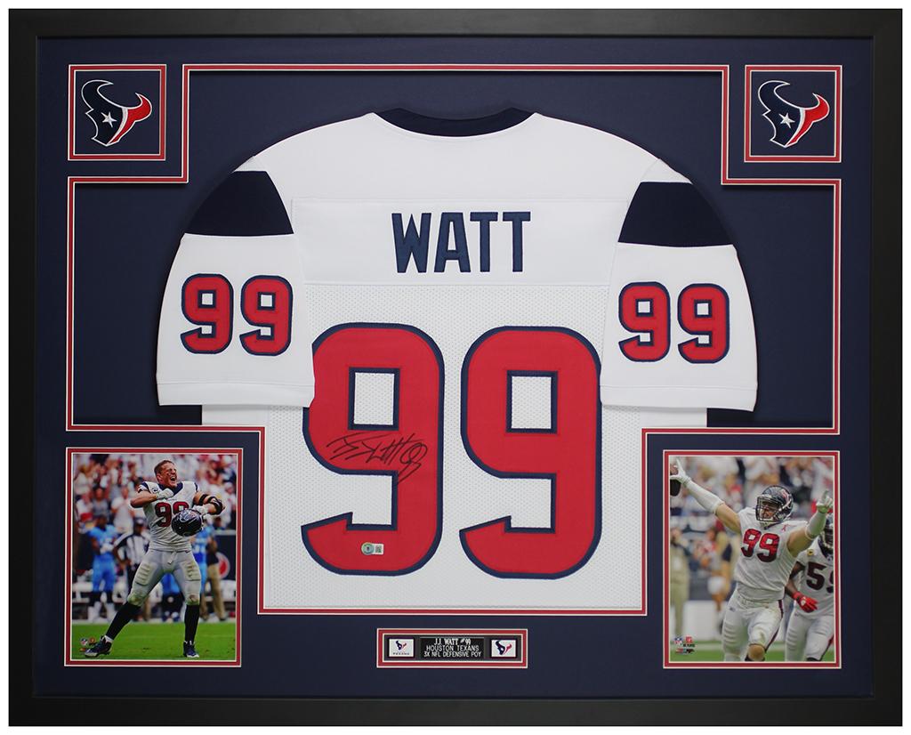 JJ Watt Signed Custom Framed Jersey Display (Beckett) at PristineAuction.com JJ Watt Signed Custom Framed Jersey Display (Beckett) at PristineAuction.com