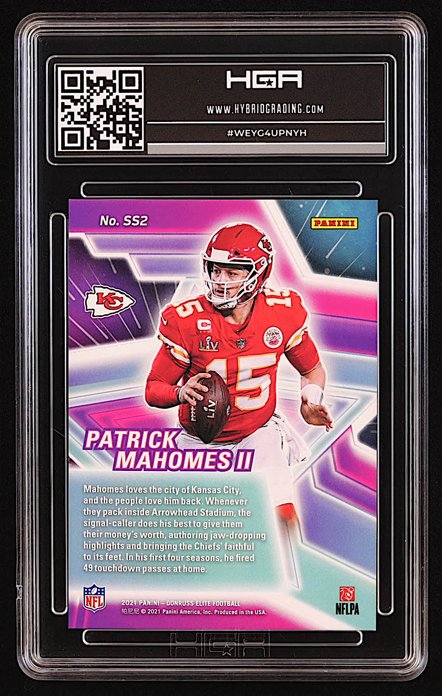 Patrick Mahomes II 2021 Elite Star Status Orange #2 #5/25 (HGA 9) at PristineAuction.com Patrick Mahomes II 2021 Elite Star Status Orange #2 #5/25 (HGA 9) at PristineAuction.com