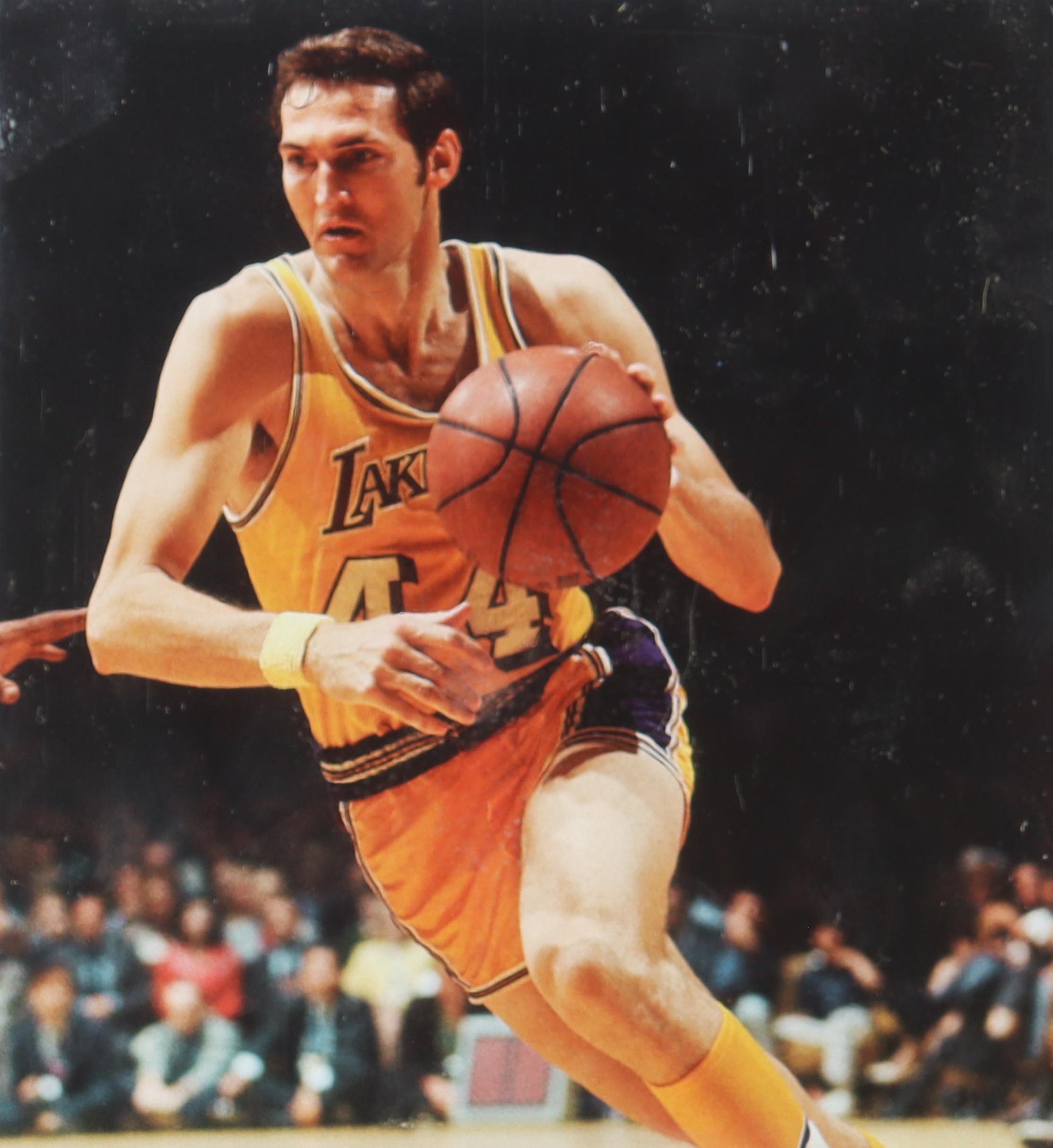 Jerry West Signed White NBA Logo Basketball Inscribed "The Logo" with Photo Back Display Case (PSA) at PristineAuction.com Jerry West Signed White NBA Logo Basketball Inscribed "The Logo" with Photo Back Display Case (PSA) at PristineAuction.com