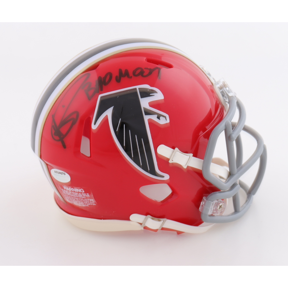 Andre Rison Signed Falcons Speed Mini Helmet Inscribed 