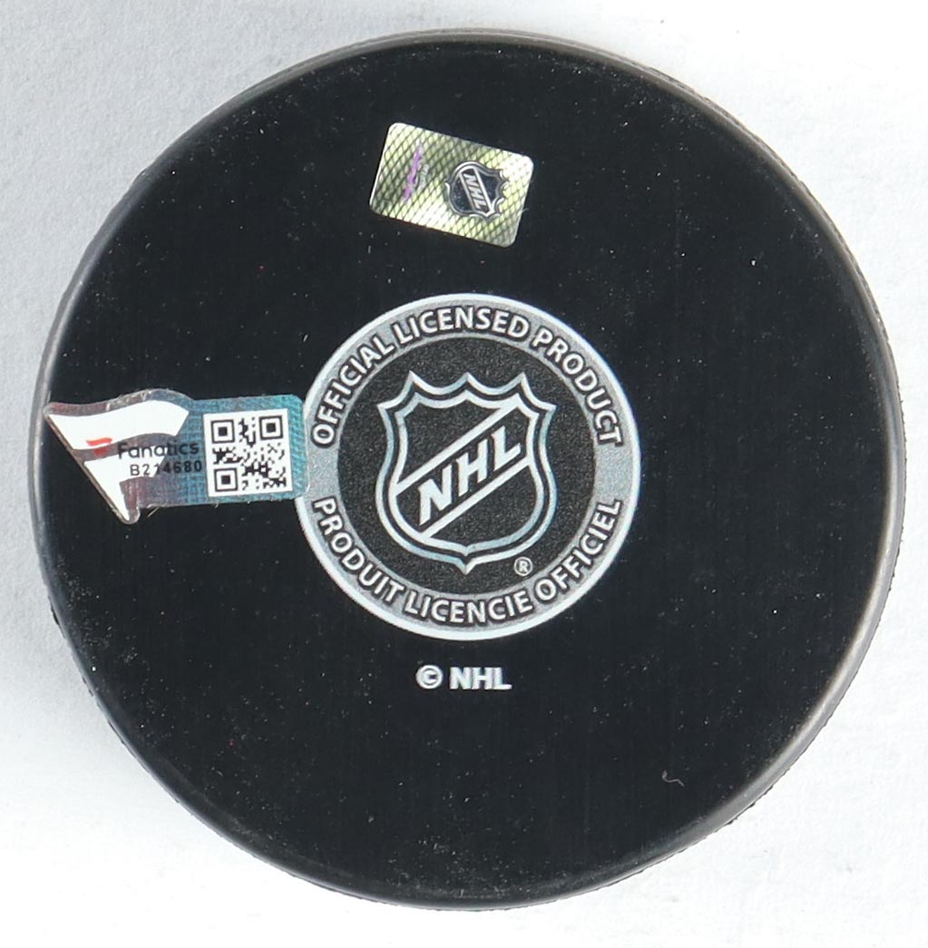 Matty Beniers Signed Kraken Logo Hockey Puck Inscribed "1st Kraken Draft Pick" (Fanatics) at PristineAuction.com Matty Beniers Signed Kraken Logo Hockey Puck Inscribed "1st Kraken Draft Pick" (Fanatics) at PristineAuction.com