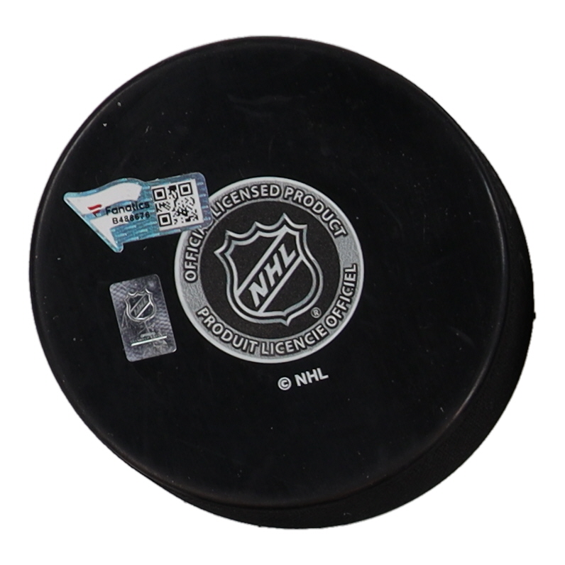 Luke Hughes Signed Devils Logo Hockey Puck (Fanatics) at PristineAuction.com Luke Hughes Signed Devils Logo Hockey Puck (Fanatics) at PristineAuction.com