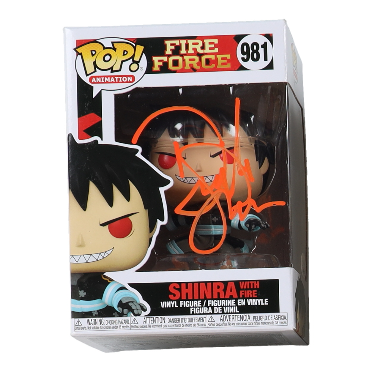 Derick Snow Signed "Fire Force" #981 Shinra with Fire Funko Pop! Vinyl Figure (JSA) at PristineAuction.com Derick Snow Signed "Fire Force" #981 Shinra with Fire Funko Pop! Vinyl Figure (JSA) at PristineAuction.com