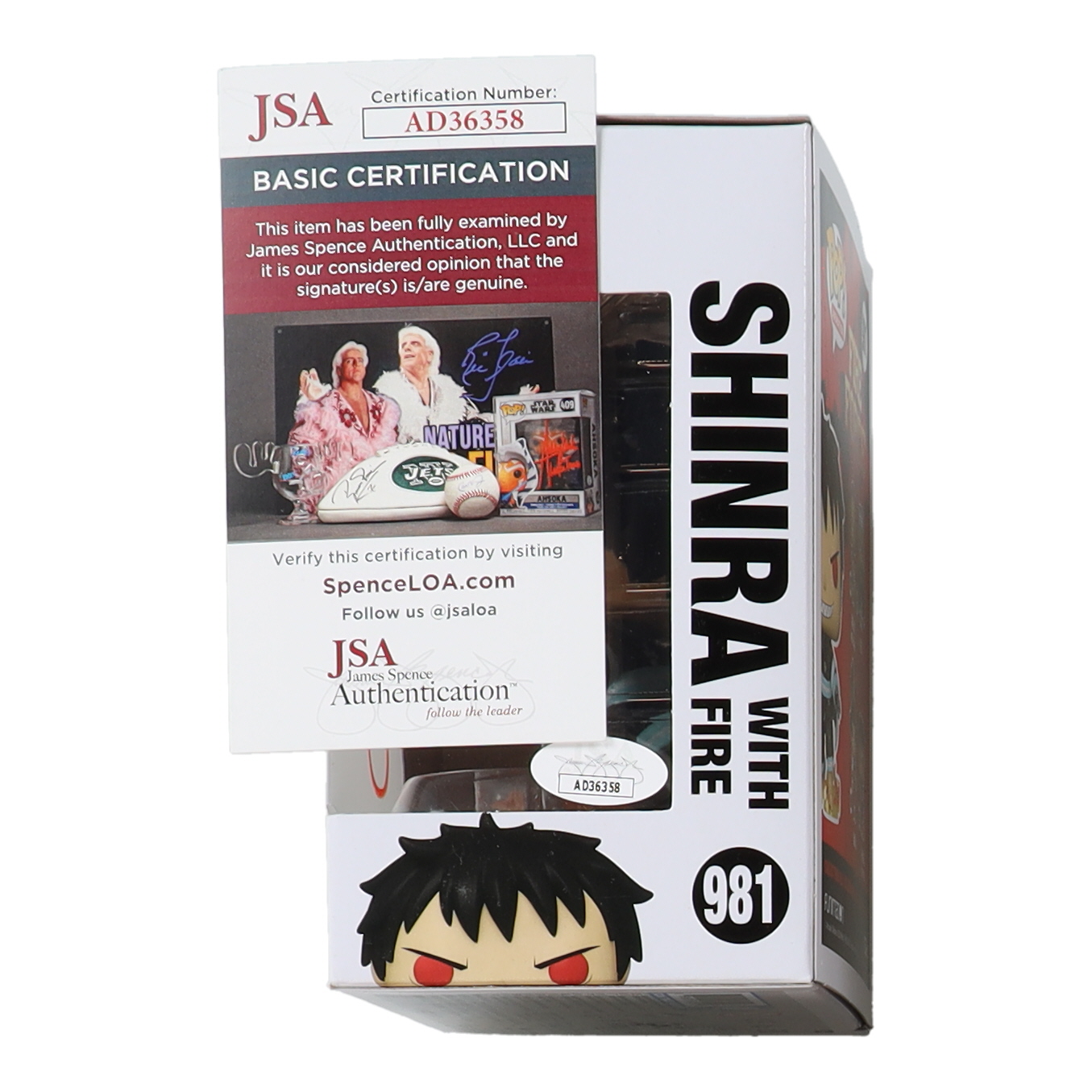 Derick Snow Signed "Fire Force" #981 Shinra with Fire Funko Pop! Vinyl Figure (JSA) at PristineAuction.com Derick Snow Signed "Fire Force" #981 Shinra with Fire Funko Pop! Vinyl Figure (JSA) at PristineAuction.com