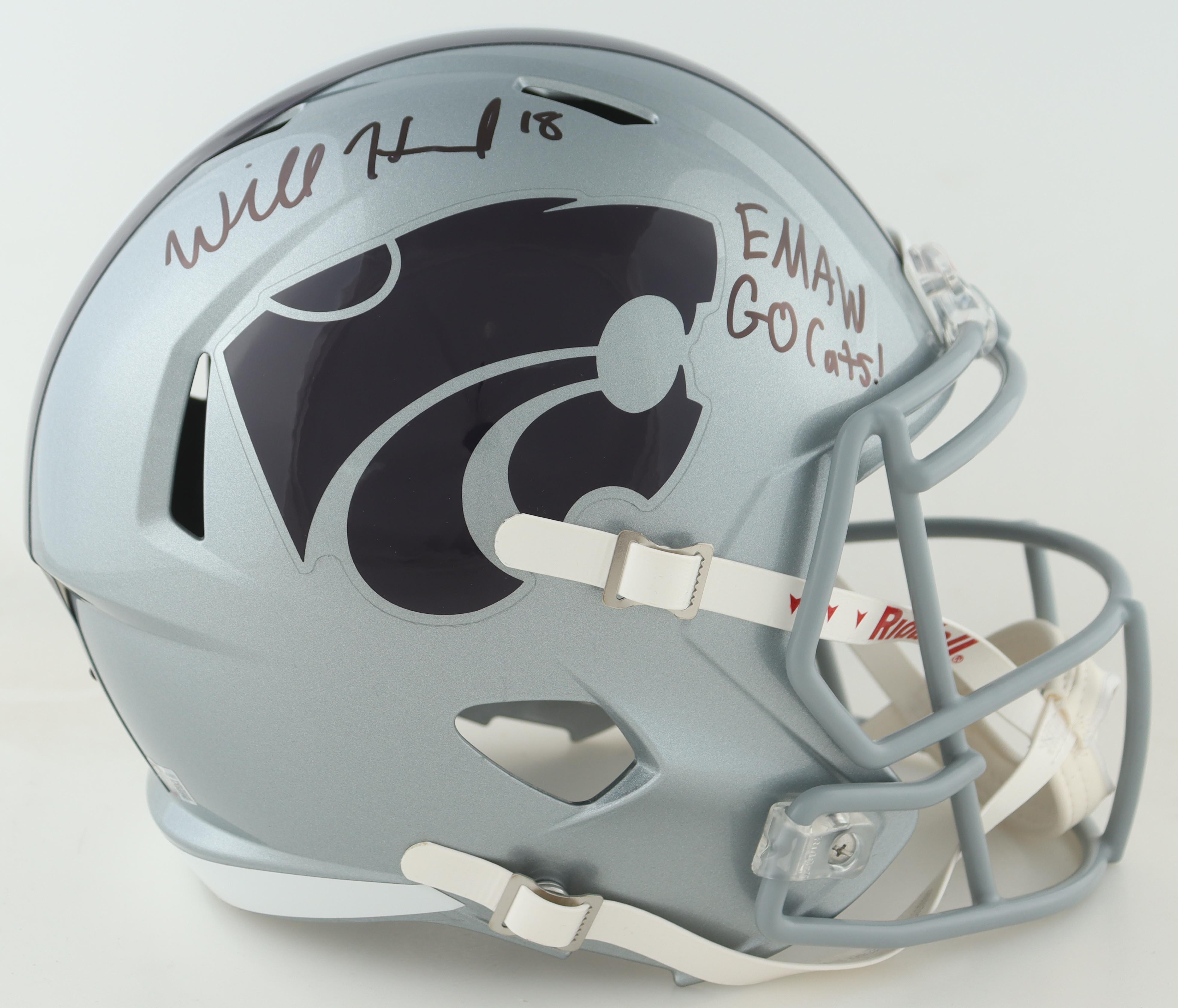 Will Howard Signed Kansas State Wildcats Full-Size Speed Helmet Inscribed "EMAW Go Cats!" (Beckett) at PristineAuction.com Will Howard Signed Kansas State Wildcats Full-Size Speed Helmet Inscribed "EMAW Go Cats!" (Beckett) at PristineAuction.com
