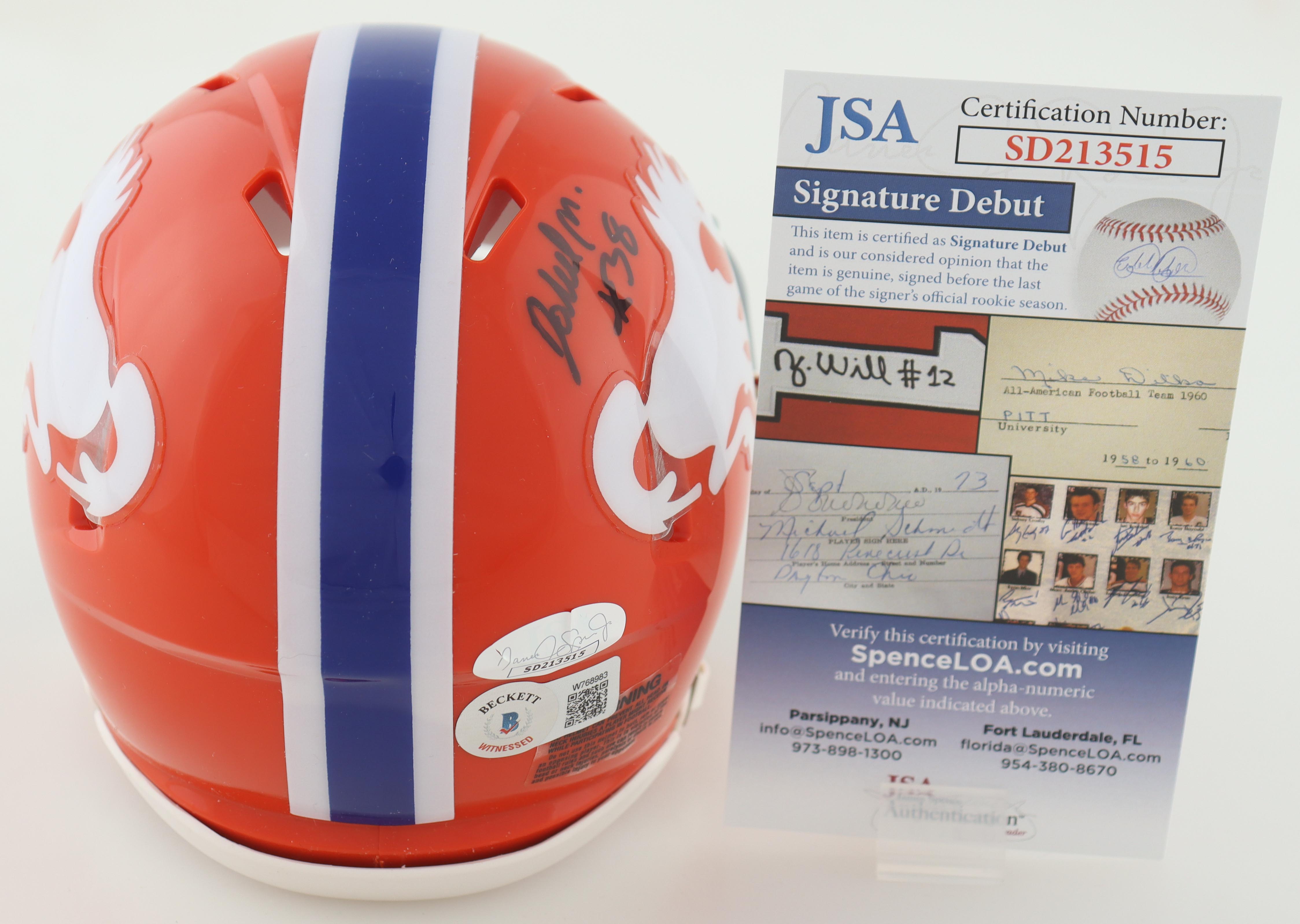 Javonte Williams & Jaleel McLaughlin Signed Broncos Speed Mini Helmet (JSA & Beckett) at PristineAuction.com Javonte Williams & Jaleel McLaughlin Signed Broncos Speed Mini Helmet (JSA & Beckett) at PristineAuction.com