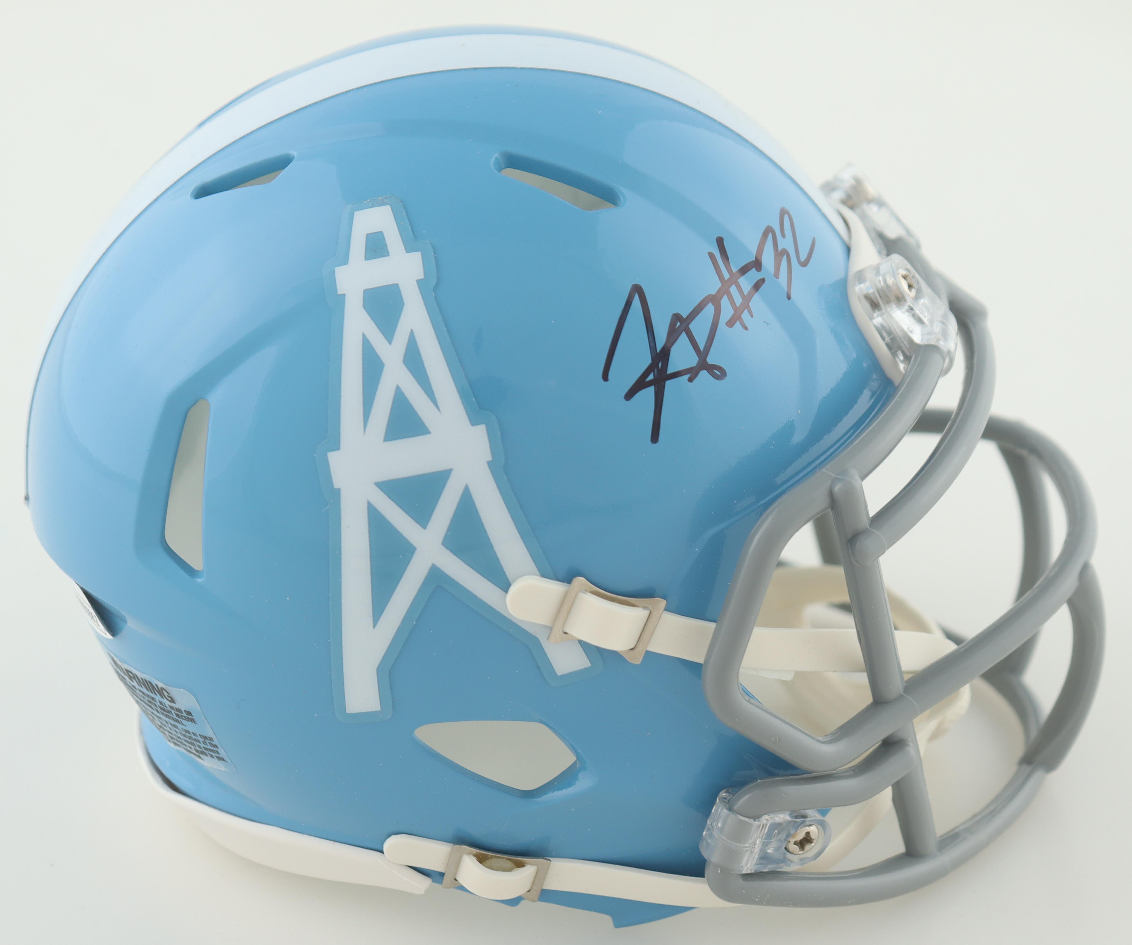 Tyjae Spears Signed Oilers Speed Mini Helmet (JSA) at PristineAuction.com Tyjae Spears Signed Oilers Speed Mini Helmet (JSA) at PristineAuction.com