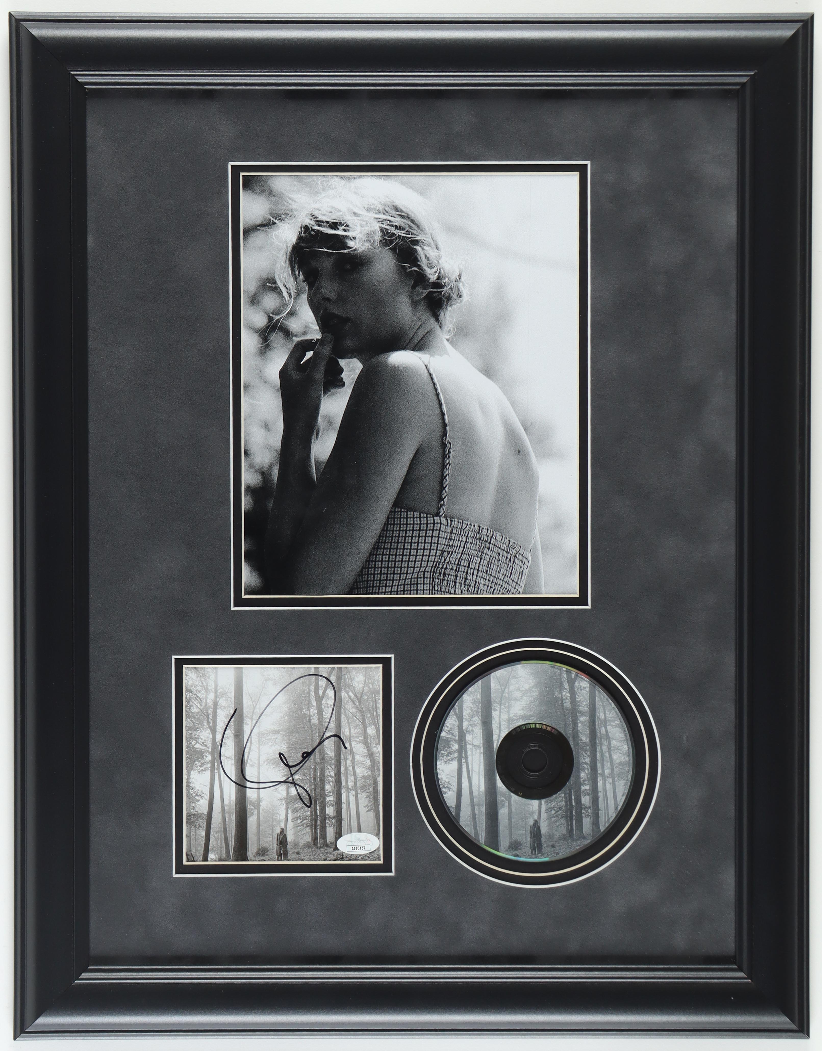 Taylor Swift Signed Custom Framed "Folklore" CD Album Cover Display With Disc (JSA) at PristineAuction.com Taylor Swift Signed Custom Framed "Folklore" CD Album Cover Display With Disc (JSA) at PristineAuction.com