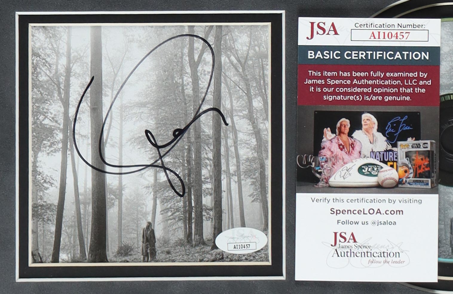 Taylor Swift Signed Custom Framed "Folklore" CD Album Cover Display With Disc (JSA) at PristineAuction.com Taylor Swift Signed Custom Framed "Folklore" CD Album Cover Display With Disc (JSA) at PristineAuction.com