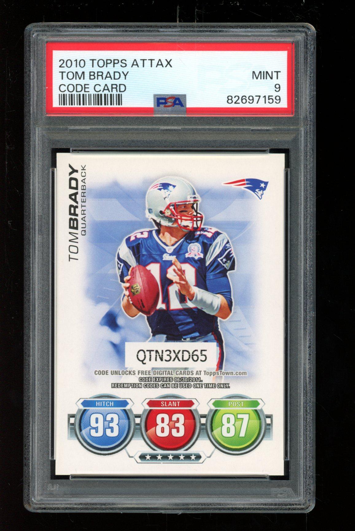 Tom Brady 2010 Topps Attax Code Cards #7 (PSA 9) at PristineAuction.com Tom Brady 2010 Topps Attax Code Cards #7 (PSA 9) at PristineAuction.com