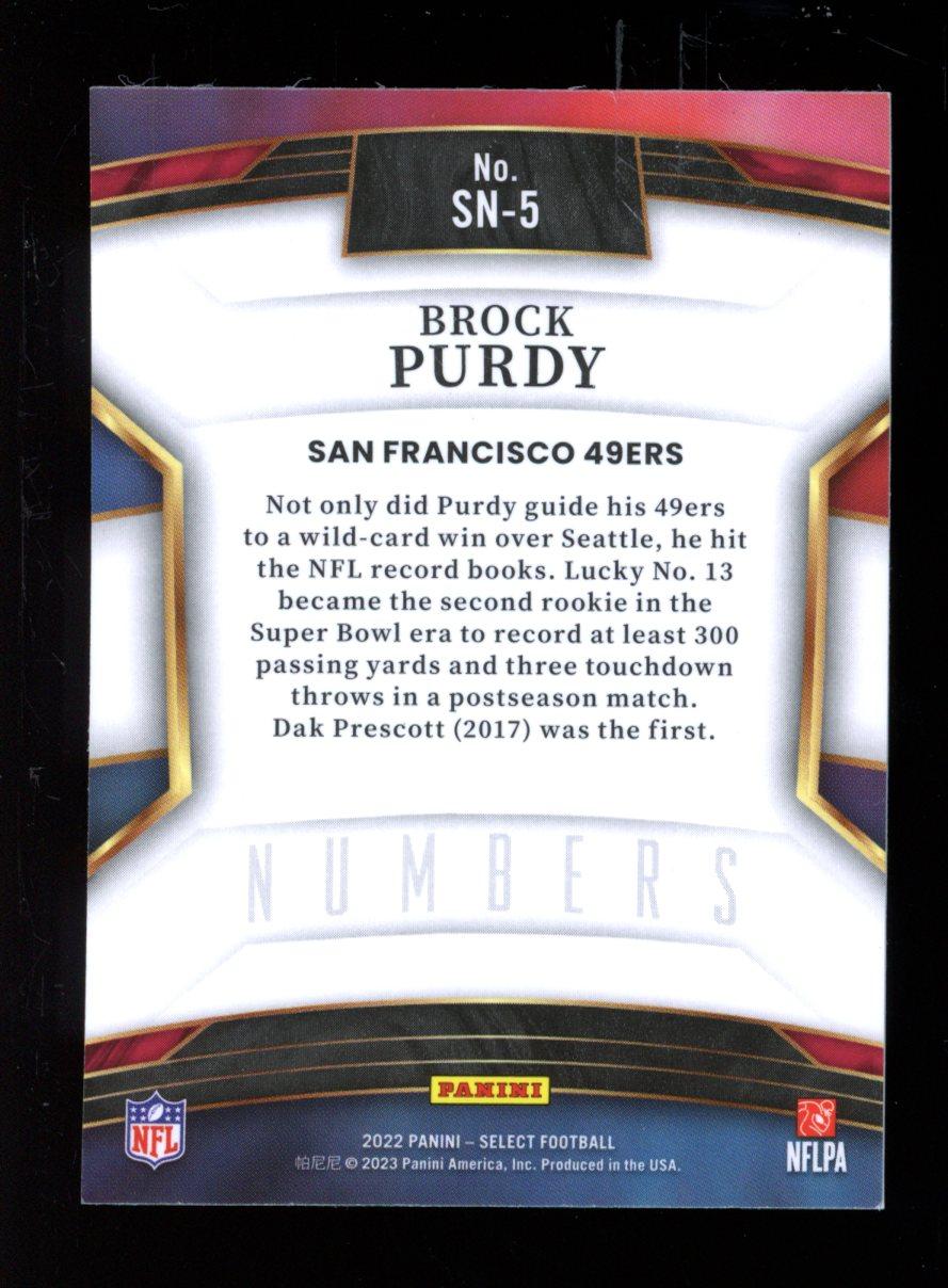 Brock Purdy 2022 Select Select Numbers #5 RC at PristineAuction.com Brock Purdy 2022 Select Select Numbers #5 RC at PristineAuction.com