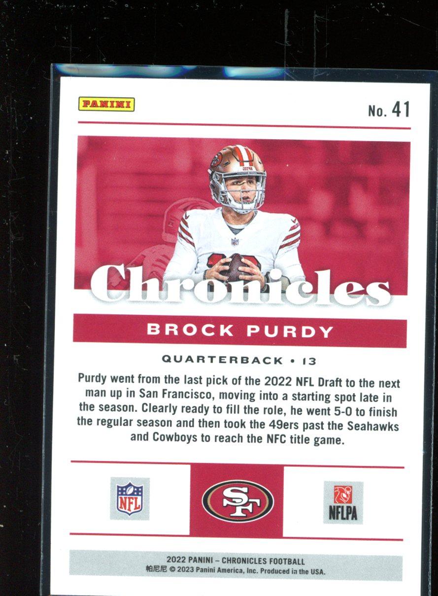 Brock Purdy 2022 Panini Chronicles #41 RC at PristineAuction.com Brock Purdy 2022 Panini Chronicles #41 RC at PristineAuction.com
