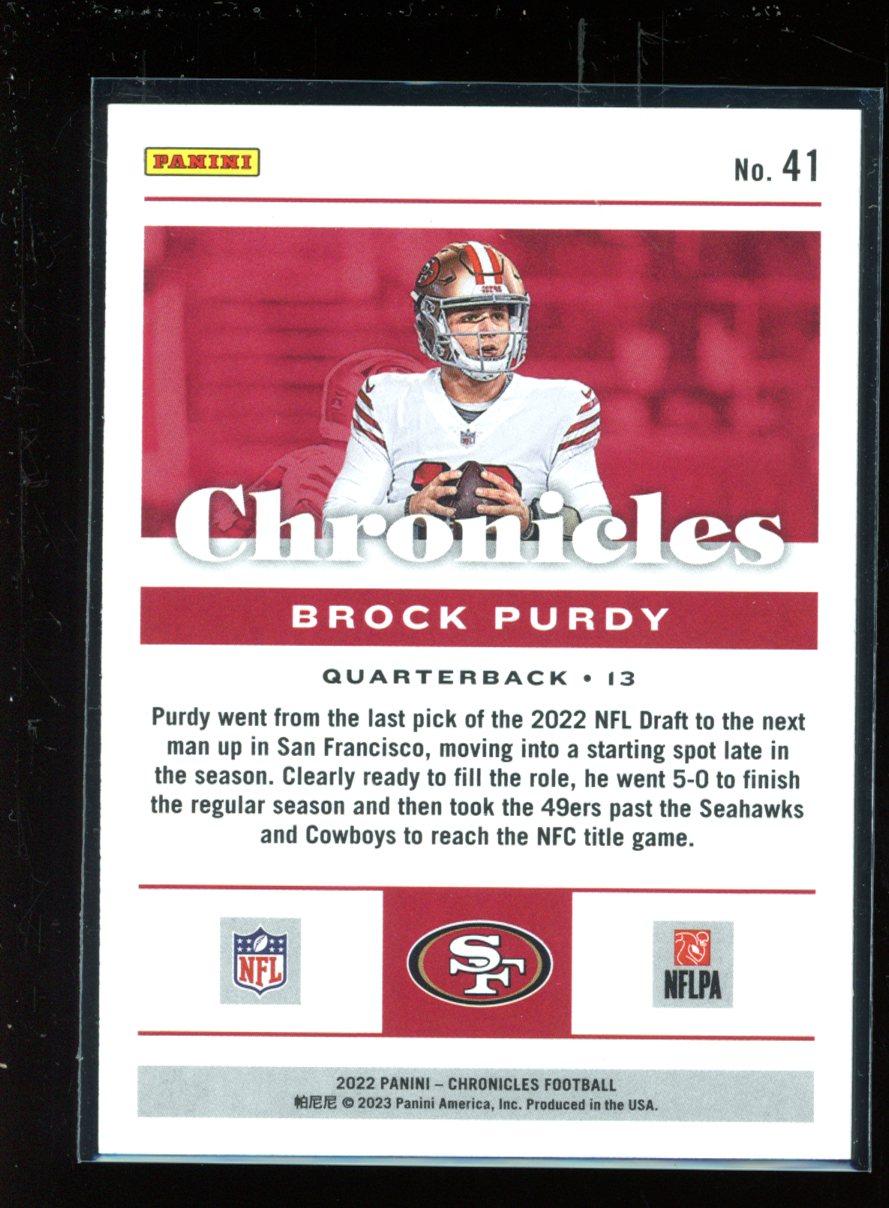 Brock Purdy 2022 Panini Chronicles #41 RC at PristineAuction.com Brock Purdy 2022 Panini Chronicles #41 RC at PristineAuction.com