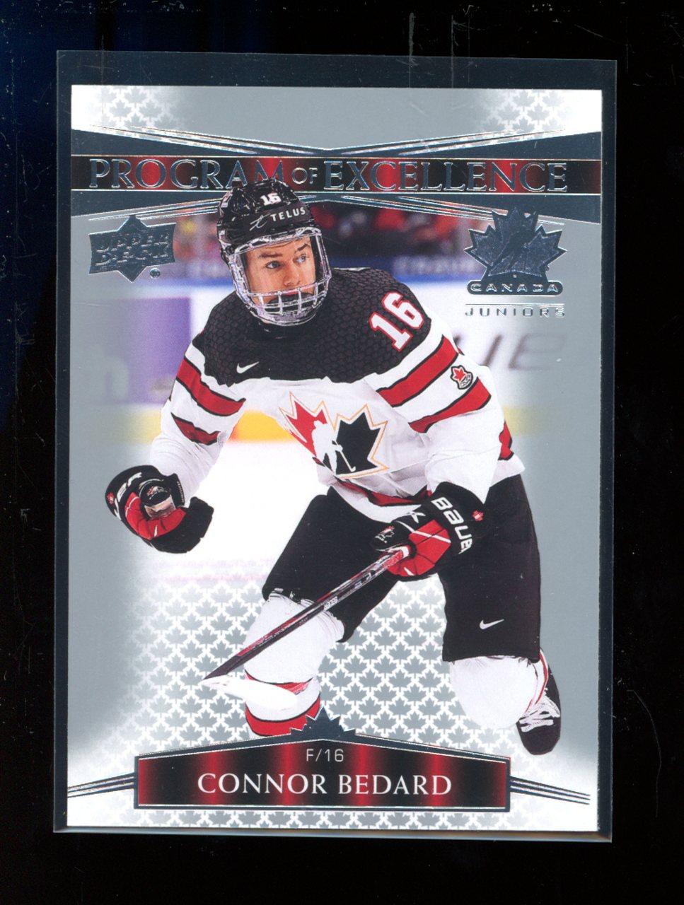 Connor Bedard 2022-23 Upper Deck Team Canada Juniors #107 POE at PristineAuction.com Connor Bedard 2022-23 Upper Deck Team Canada Juniors #107 POE at PristineAuction.com