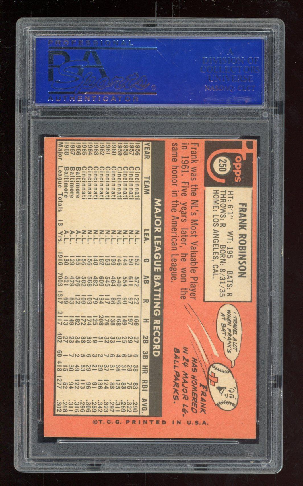 Frank Robinson 1969 Topps #250 (PSA 8) (OC) at PristineAuction.com Frank Robinson 1969 Topps #250 (PSA 8) (OC) at PristineAuction.com