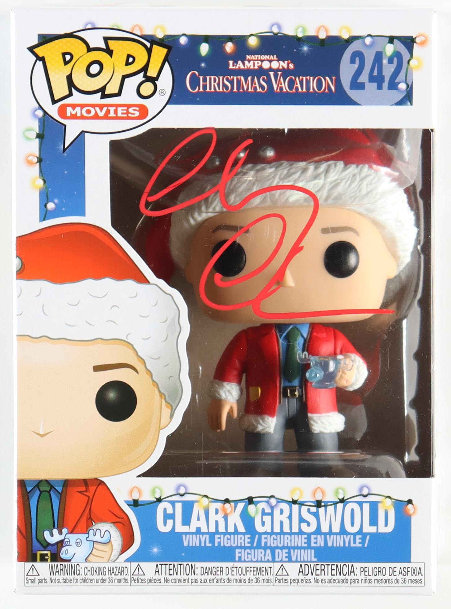 Chevy Chase Signed "National Lampoon's Christmas Vacation" #242 Clark Griswold Funko Pop! Vinyl Figure (JSA) at PristineAuction.com Chevy Chase Signed "National Lampoon's Christmas Vacation" #242 Clark Griswold Funko Pop! Vinyl Figure (JSA) at PristineAuction.com