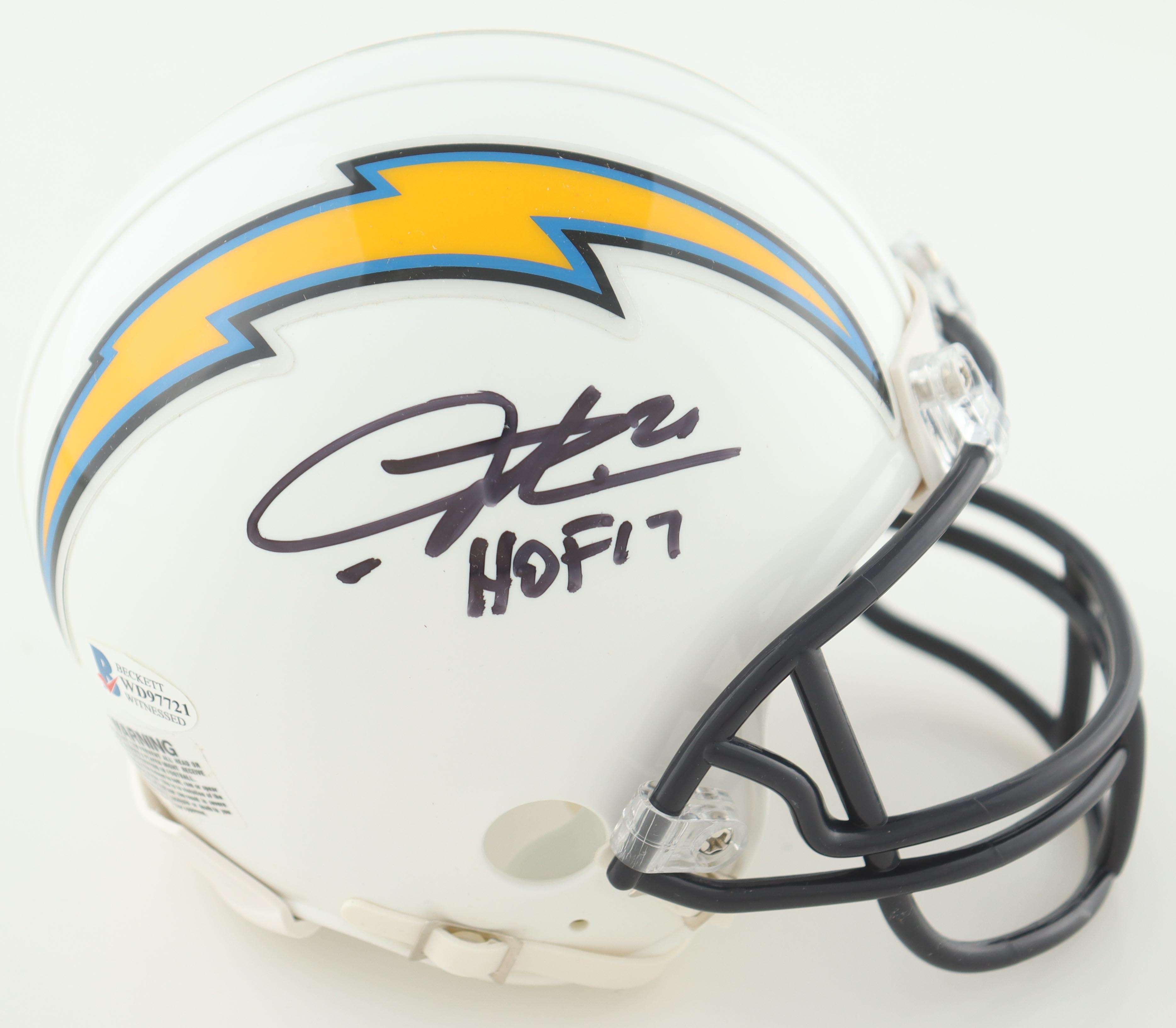 LaDainian Tomlinson Signed Chargers Mini Helmet Inscribed "HOF 17" (Beckett) at PristineAuction.com LaDainian Tomlinson Signed Chargers Mini Helmet Inscribed "HOF 17" (Beckett) at PristineAuction.com