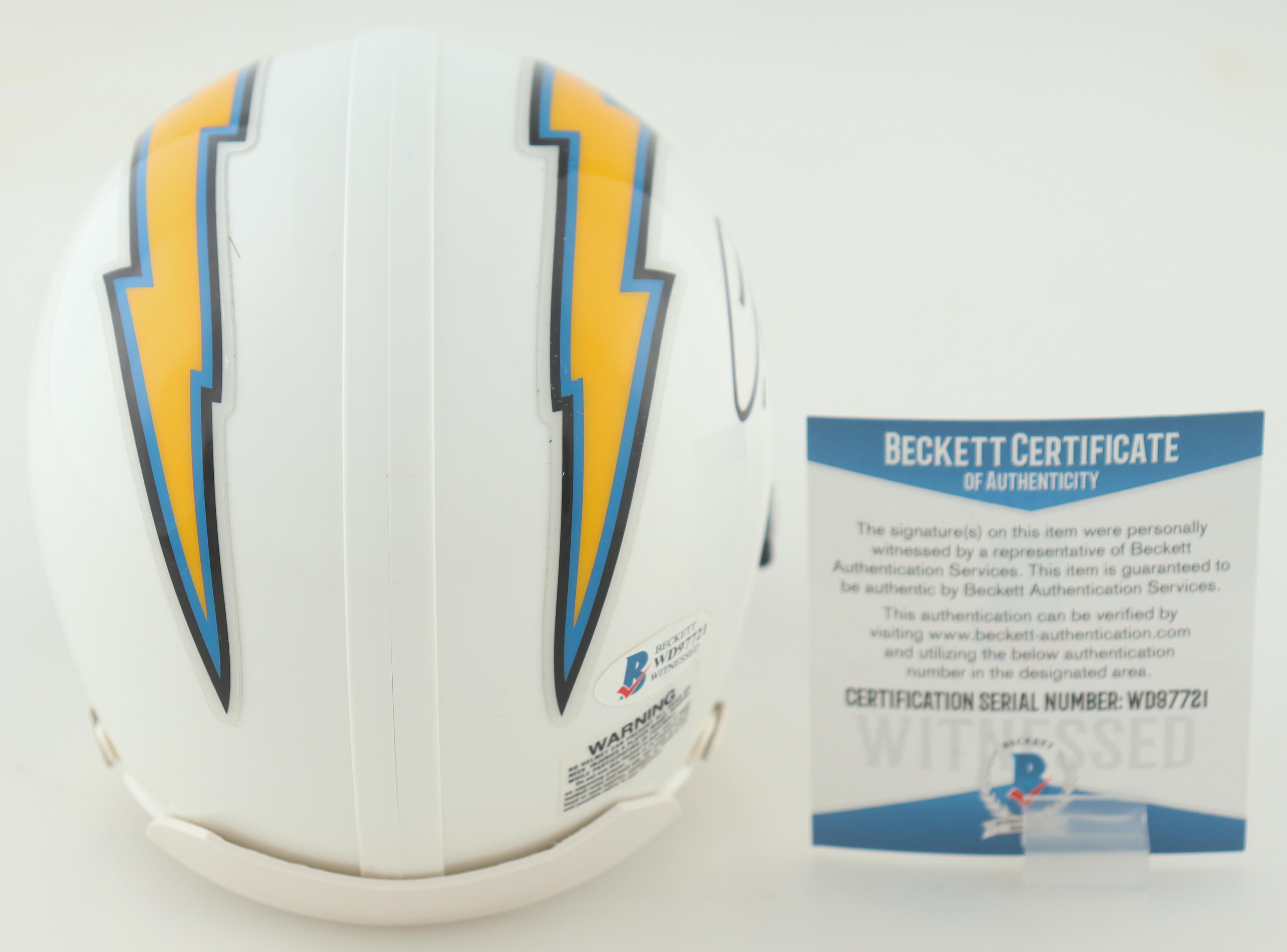 LaDainian Tomlinson Signed Chargers Mini Helmet Inscribed "HOF 17" (Beckett) at PristineAuction.com LaDainian Tomlinson Signed Chargers Mini Helmet Inscribed "HOF 17" (Beckett) at PristineAuction.com