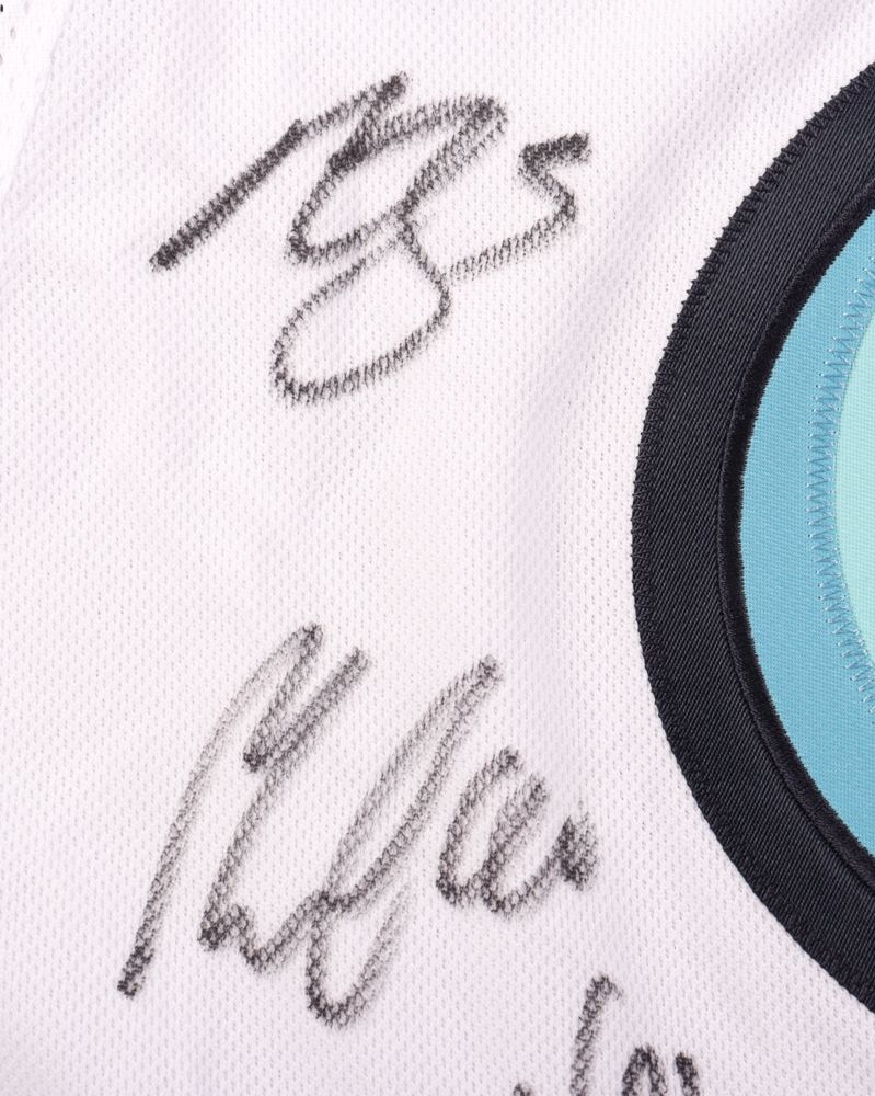 Seattle Kraken Inaugural Season Team Jersey Signed by (25) With Max McCormick, Yanni Gourde, Adam Larrson, Jordan Eberle (Fanatics) at PristineAuction.com Seattle Kraken Inaugural Season Team Jersey Signed by (25) With Max McCormick, Yanni Gourde, Adam Larrson, Jordan Eberle (Fanatics) at PristineAuction.com