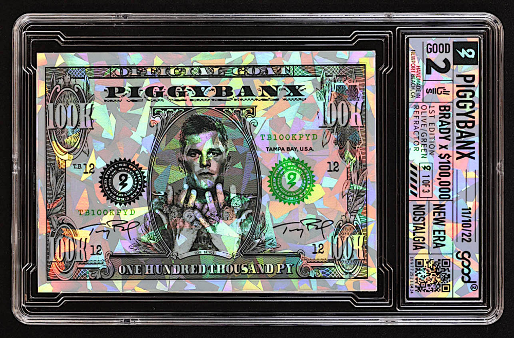 Piggybanx Tom Brady "Brady x 100,000" 1st Edition Olive Green