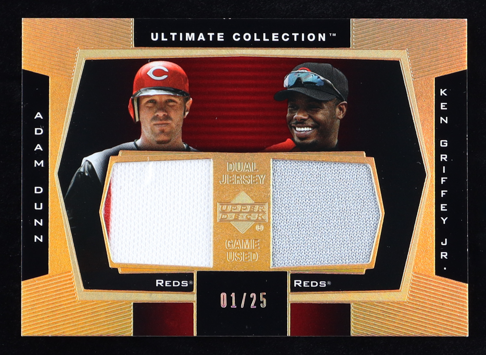 Ken Griffey Jr. / Adam Dunn 2003 Ultimate Collection Dual Jersey Gold #GD #1/25 at PristineAuction.com Ken Griffey Jr. / Adam Dunn 2003 Ultimate Collection Dual Jersey Gold #GD #1/25 at PristineAuction.com