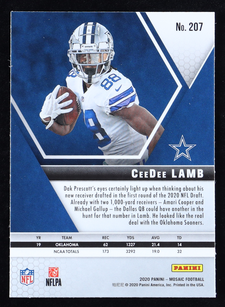 CeeDee Lamb 2020 Panini Mosaic #207 RC at PristineAuction.com CeeDee Lamb 2020 Panini Mosaic #207 RC at PristineAuction.com