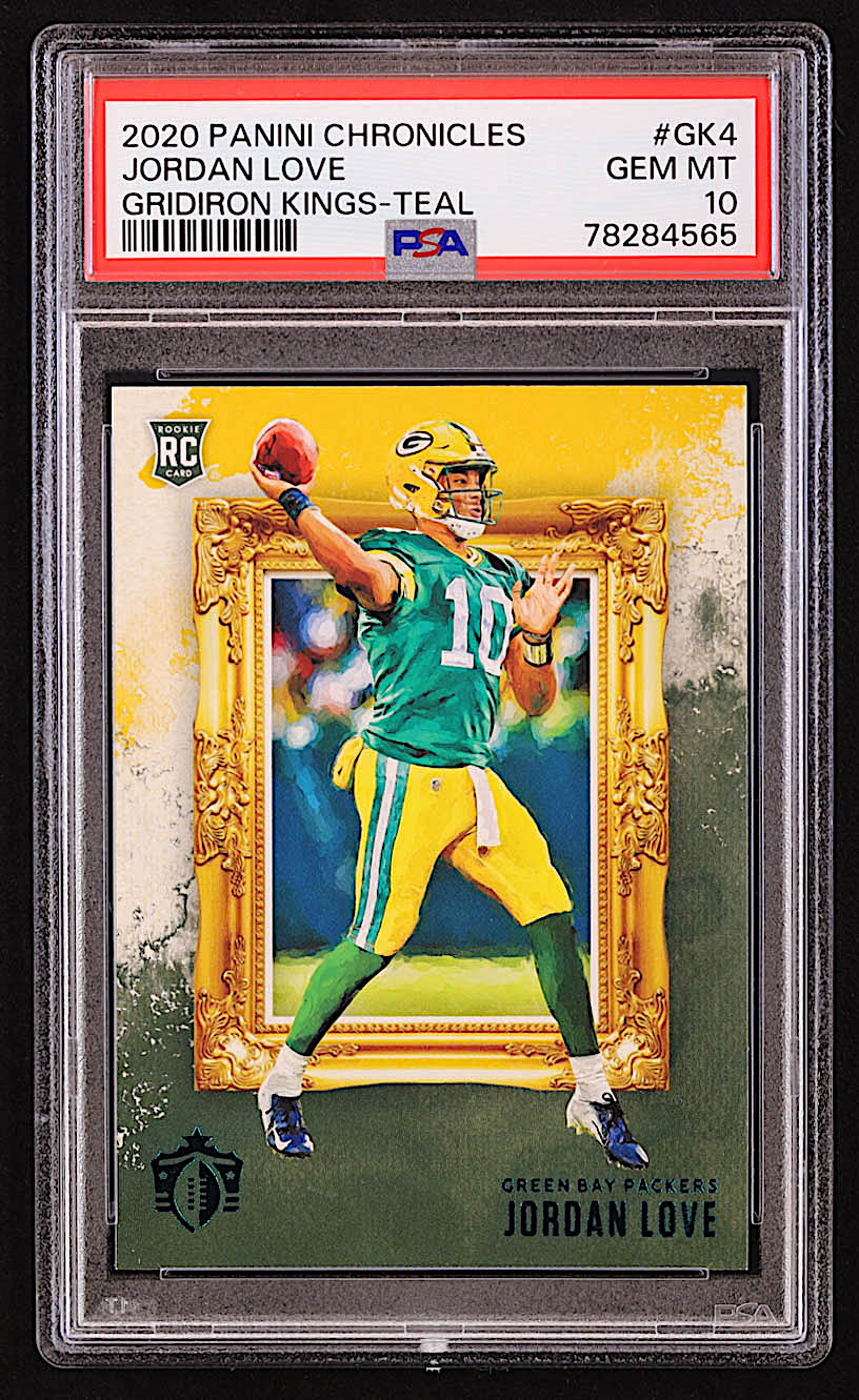 Jordan Love 2020 Gridiron Kings Teal #4 RC (PSA 10) at PristineAuction.com Jordan Love 2020 Gridiron Kings Teal #4 RC (PSA 10) at PristineAuction.com