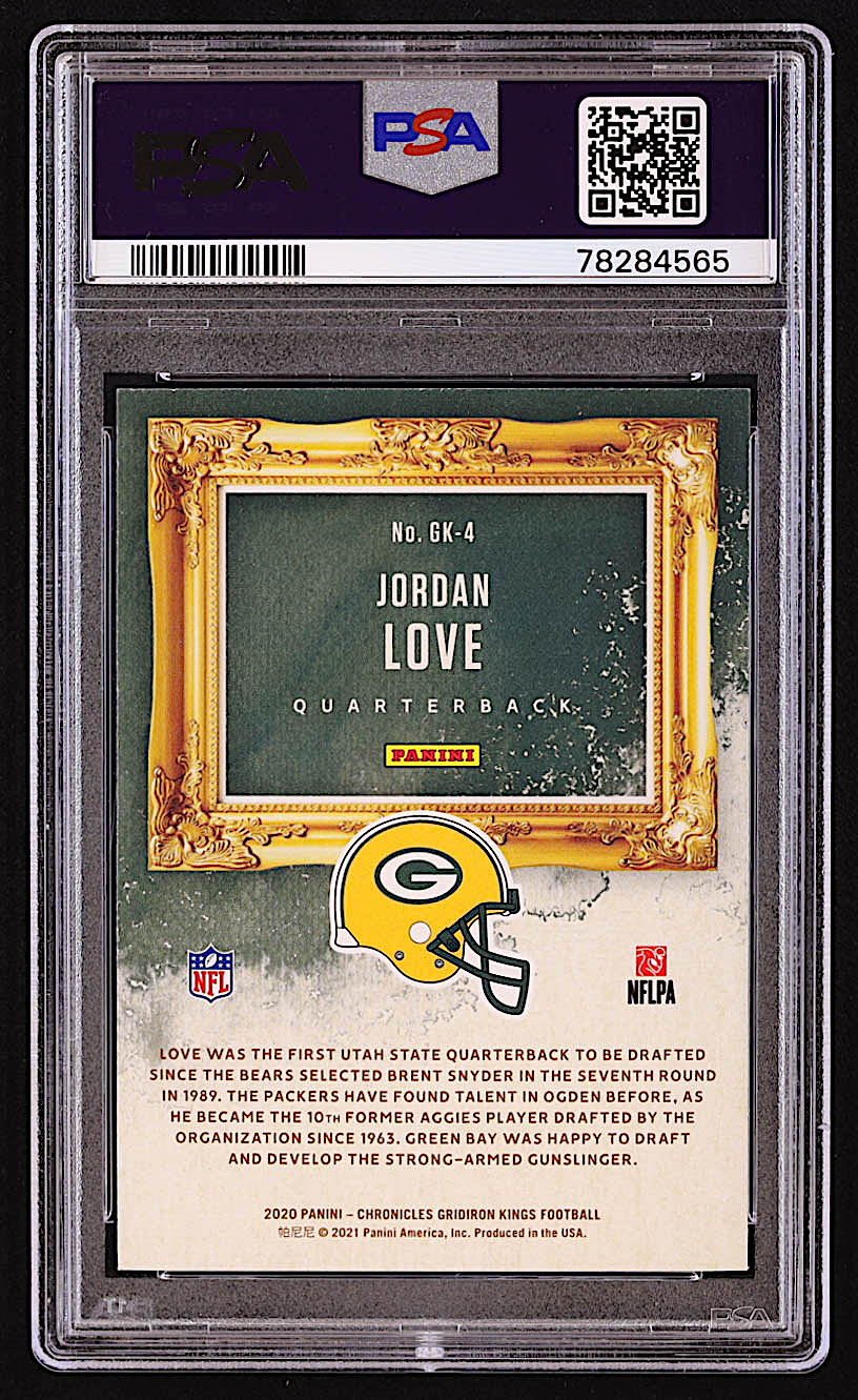 Jordan Love 2020 Gridiron Kings Teal #4 RC (PSA 10) at PristineAuction.com Jordan Love 2020 Gridiron Kings Teal #4 RC (PSA 10) at PristineAuction.com