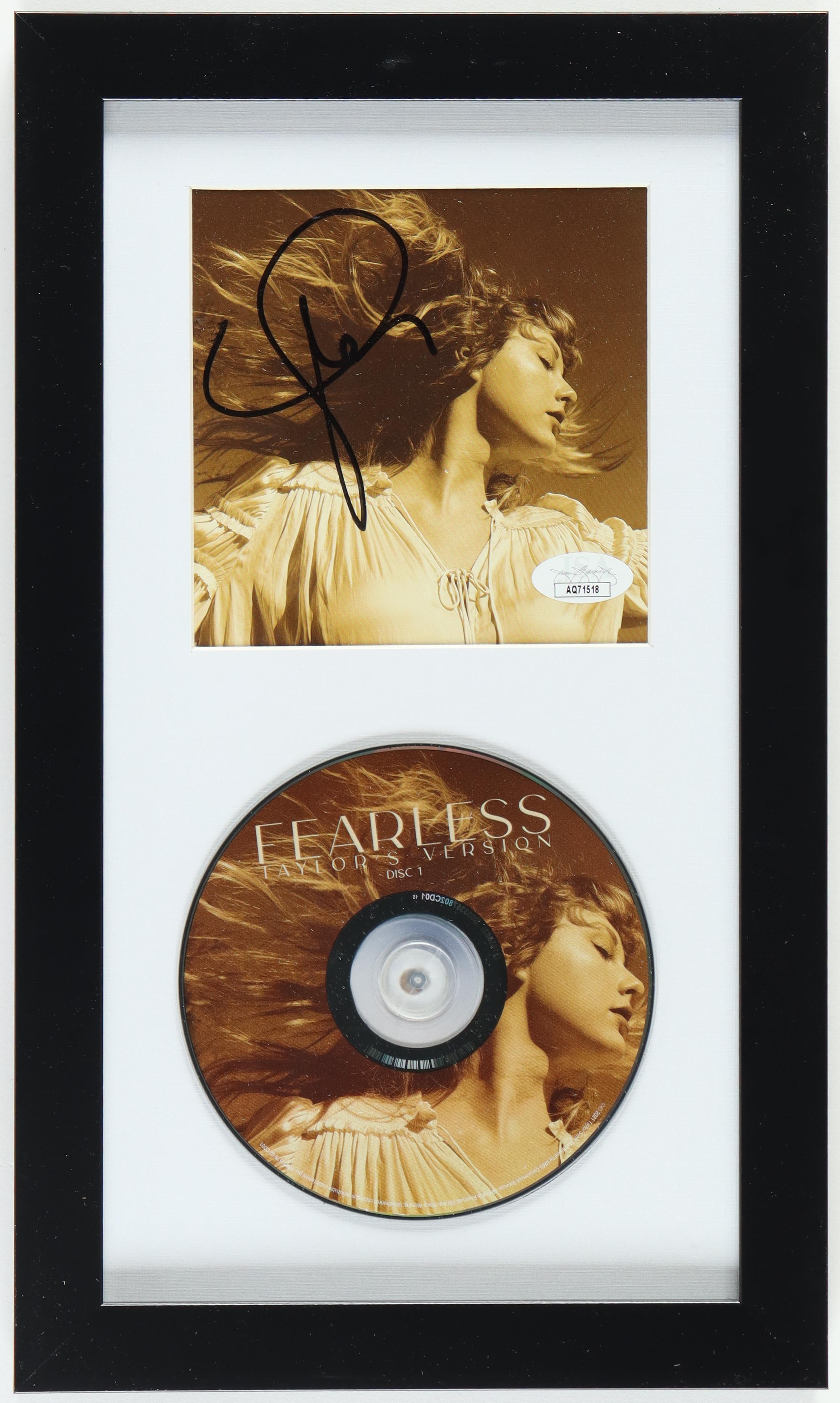 Taylor Swift Signed Custom Framed "Fearless (Taylor's Version)" CD Insert Display (JSA) at PristineAuction.com Taylor Swift Signed Custom Framed "Fearless (Taylor's Version)" CD Insert Display (JSA) at PristineAuction.com