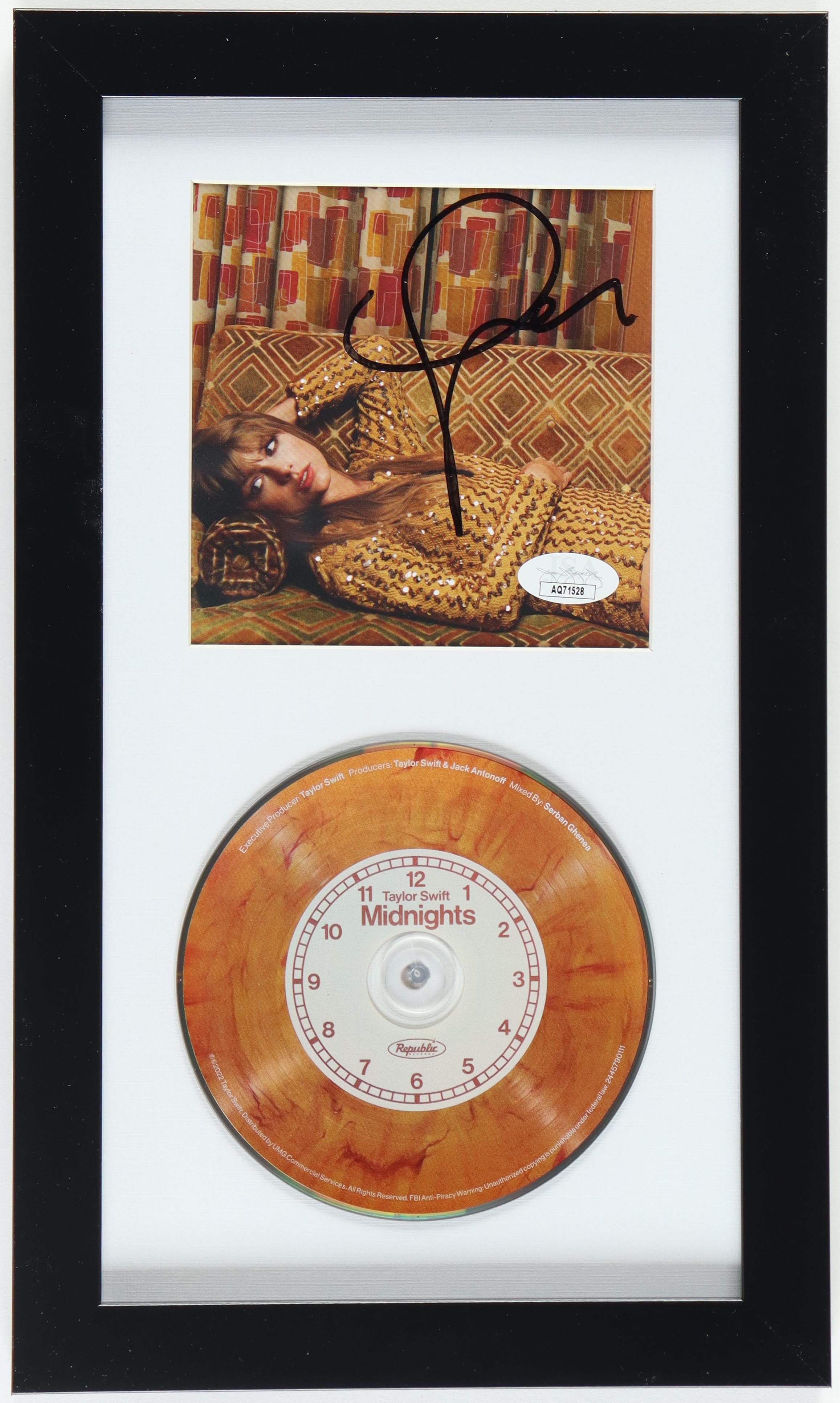 Taylor Swift Signed Custom Framed "Midnights" CD Booklet Display (JSA) at PristineAuction.com Taylor Swift Signed Custom Framed "Midnights" CD Booklet Display (JSA) at PristineAuction.com