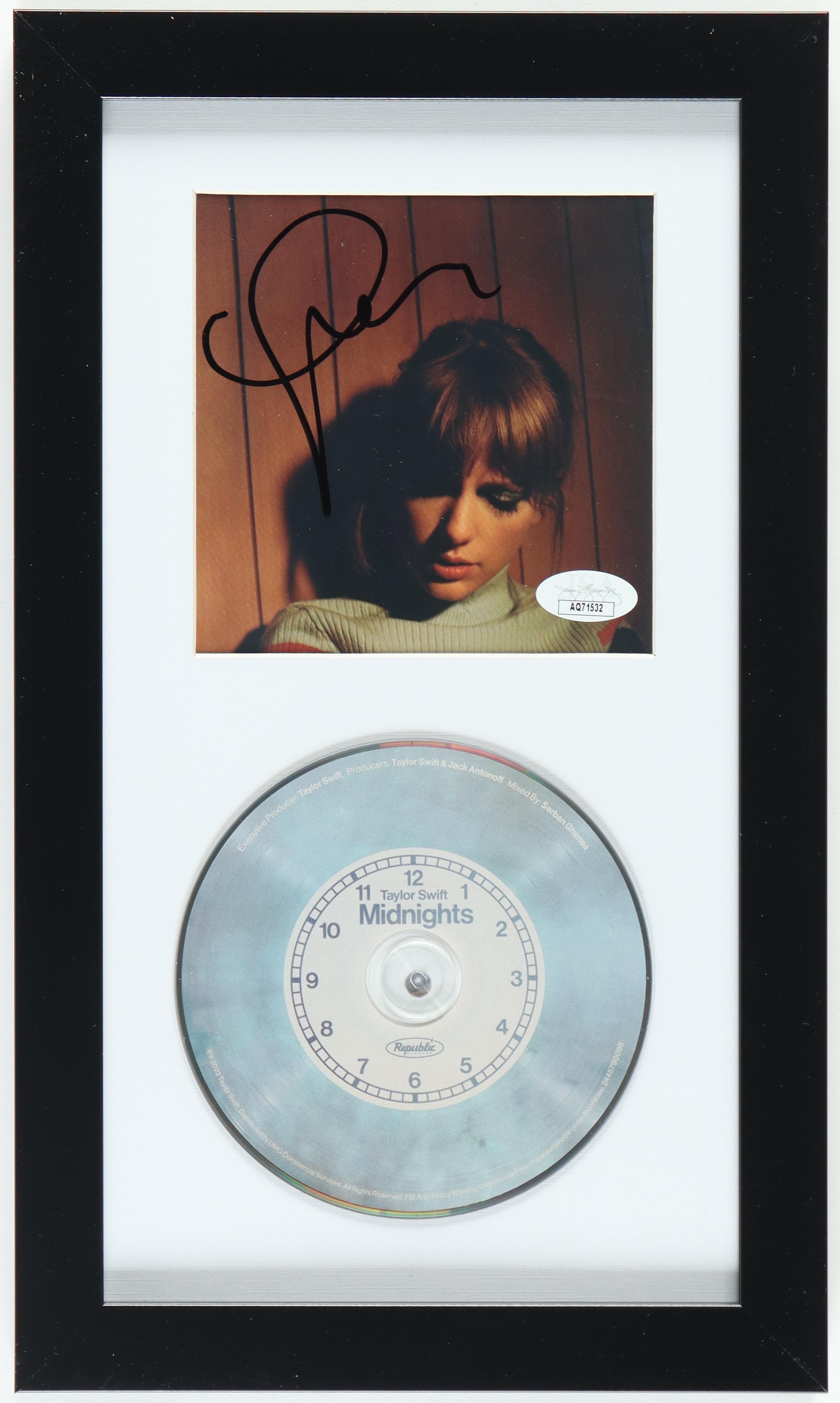 Taylor Swift Signed Custom Framed "Midnights" CD Booklet Display (JSA) at PristineAuction.com Taylor Swift Signed Custom Framed "Midnights" CD Booklet Display (JSA) at PristineAuction.com