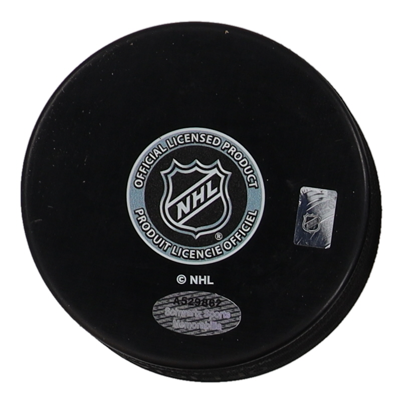 Doug Gilmour Signed Flames Logo Hockey Puck Inscribed "HOF 11" (Schwartz) at PristineAuction.com Doug Gilmour Signed Flames Logo Hockey Puck Inscribed "HOF 11" (Schwartz) at PristineAuction.com