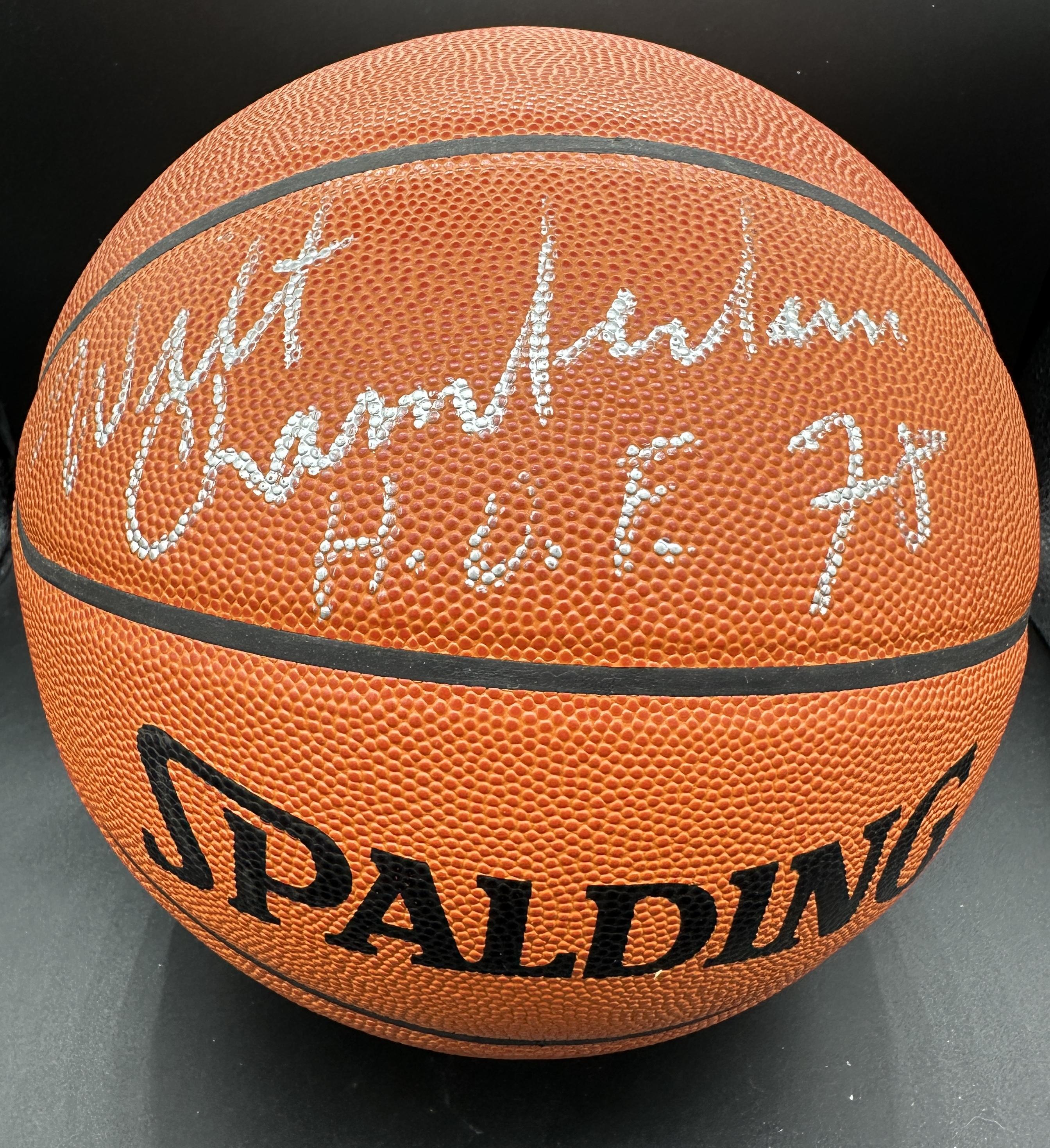 Wilt Chamberlain Signed NBA Basketball Inscribed "H.O.F. 78" (PSA) at PristineAuction.com Wilt Chamberlain Signed NBA Basketball Inscribed "H.O.F. 78" (PSA) at PristineAuction.com