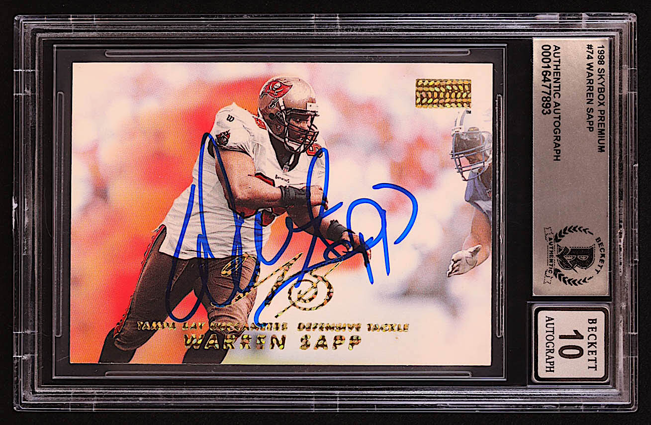 Warren Sapp Signed 1998 SkyBox Premium #74 (BGS | Auto 10) at PristineAuction.com Warren Sapp Signed 1998 SkyBox Premium #74 (BGS | Auto 10) at PristineAuction.com