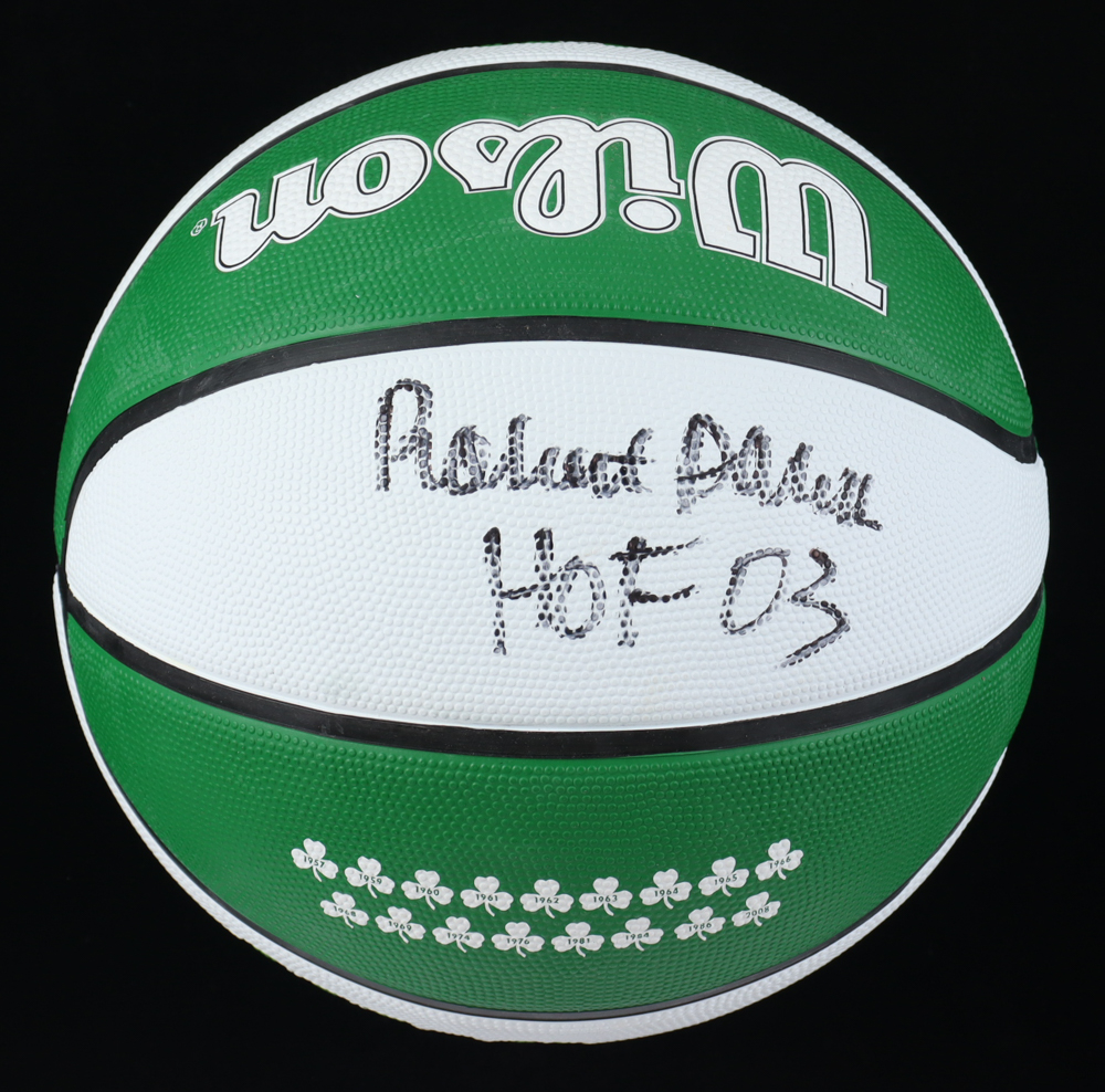 Robert Parish Signed Celtics Logo Basketball Inscribed "HOF 03" (Schwartz) at PristineAuction.com Robert Parish Signed Celtics Logo Basketball Inscribed "HOF 03" (Schwartz) at PristineAuction.com