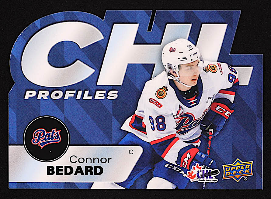 Connor Bedard 2021-22 Upper Deck CHL Profiles #PR6 RC at PristineAuction.com Connor Bedard 2021-22 Upper Deck CHL Profiles #PR6 RC at PristineAuction.com