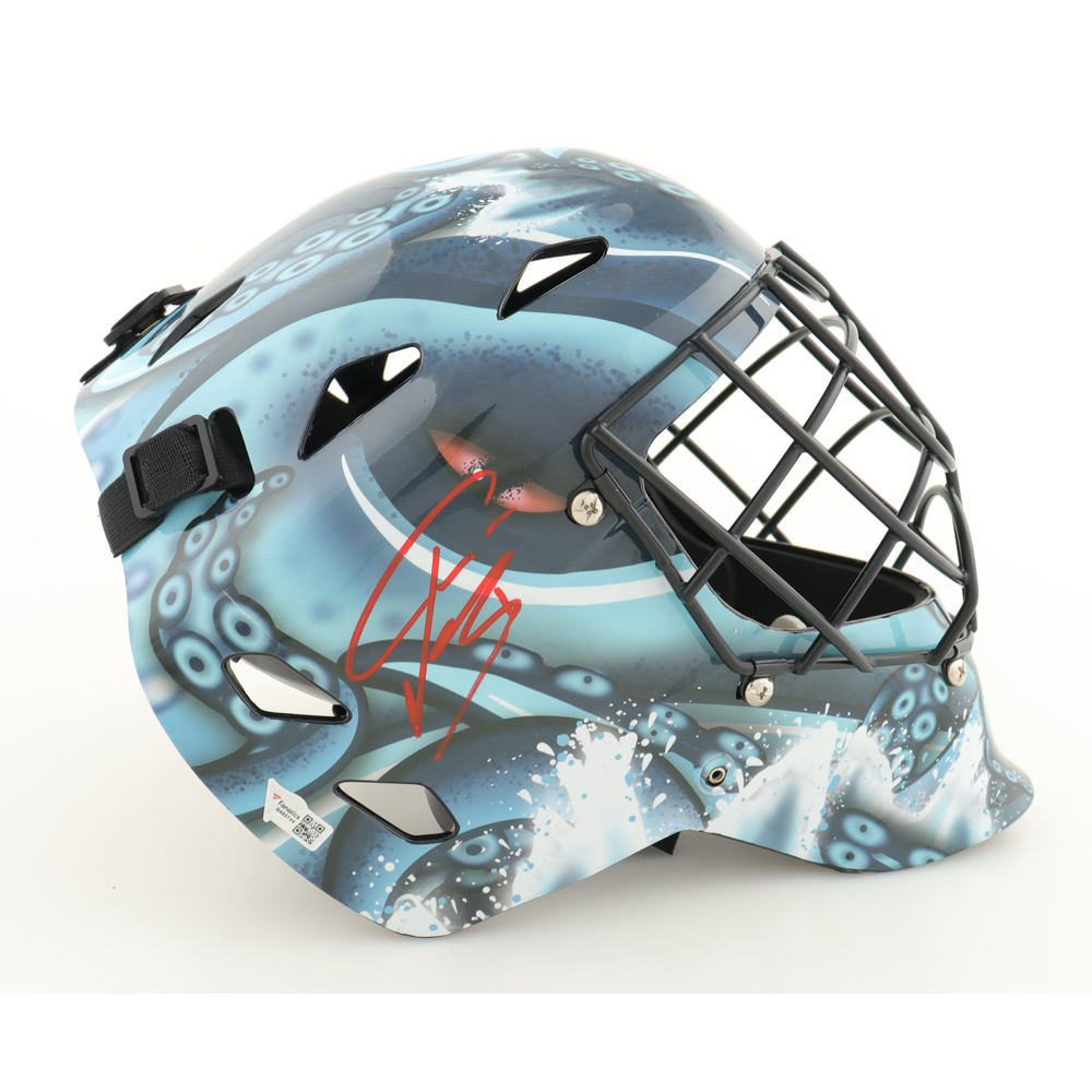 Philipp Grubauer Signed Kraken Goalie Helmet (Fanatics) Pristine Auction