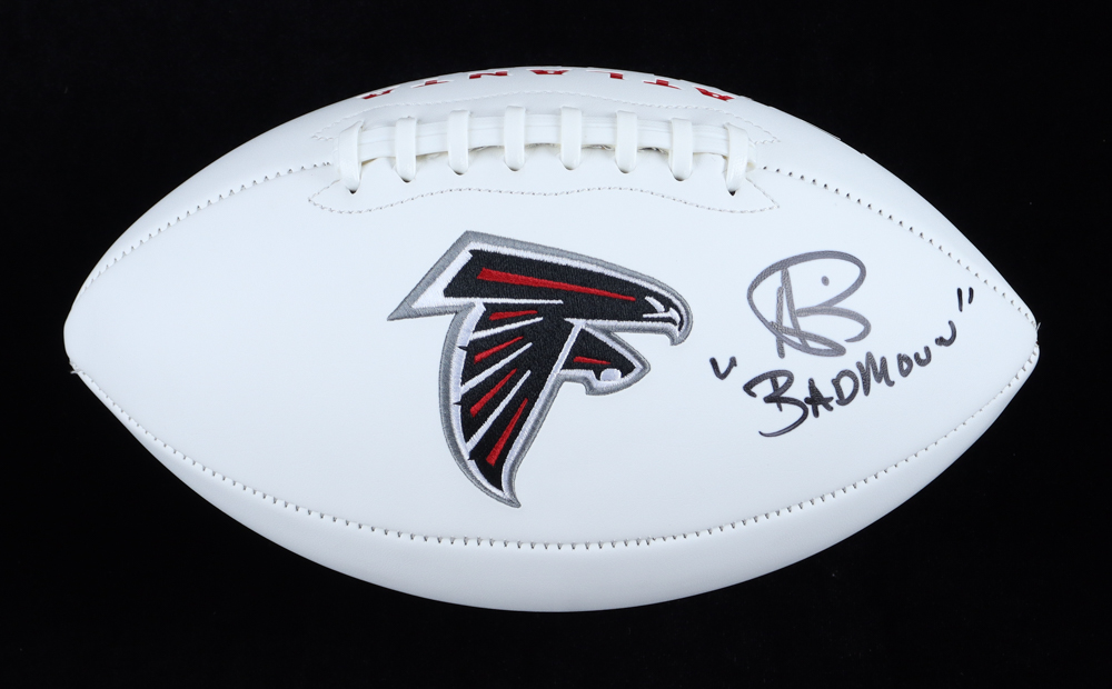 Andre Rison Signed Falcons Logo Football Inscribed "Bad Moon" (Schwartz) at PristineAuction.com Andre Rison Signed Falcons Logo Football Inscribed "Bad Moon" (Schwartz) at PristineAuction.com