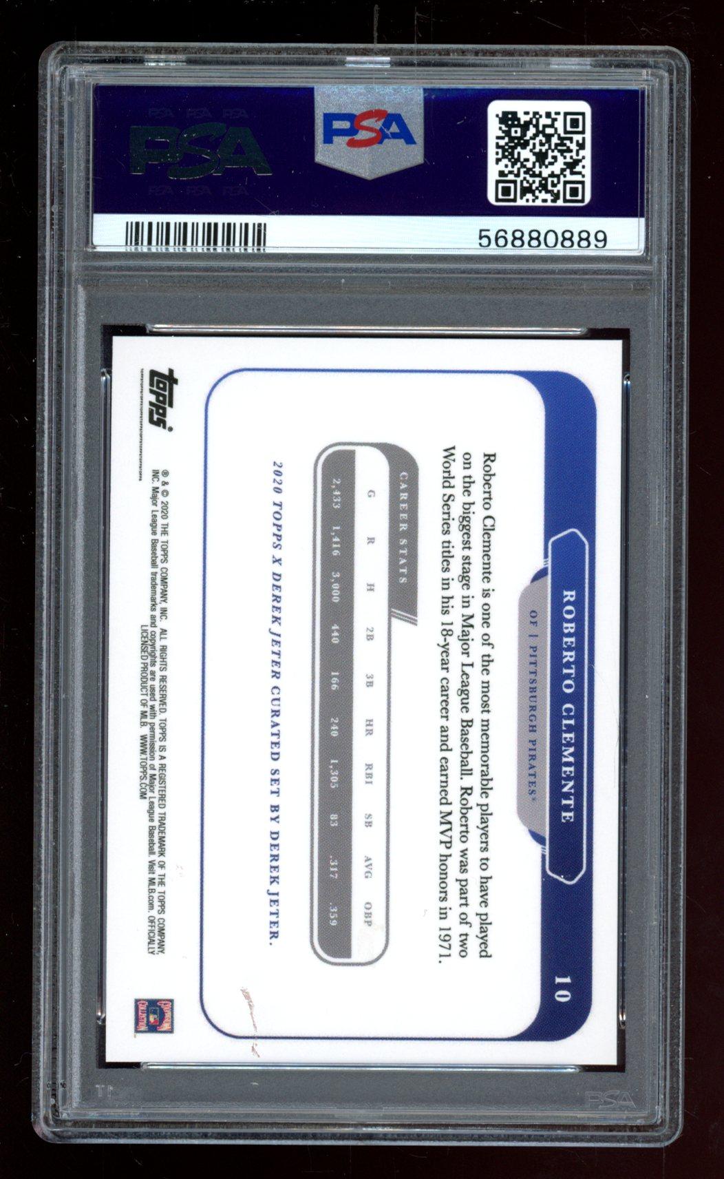 Roberto Clemente 2020 Topps X Derek Jeter #10 (PSA 10) at PristineAuction.com Roberto Clemente 2020 Topps X Derek Jeter #10 (PSA 10) at PristineAuction.com