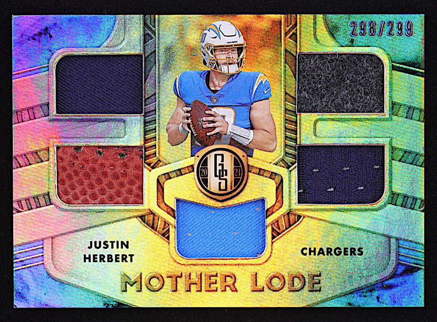 Justin Herbert 2021 Panini Gold Standard Mother Lode Materials #2 #298/299 at PristineAuction.com Justin Herbert 2021 Panini Gold Standard Mother Lode Materials #2 #298/299 at PristineAuction.com