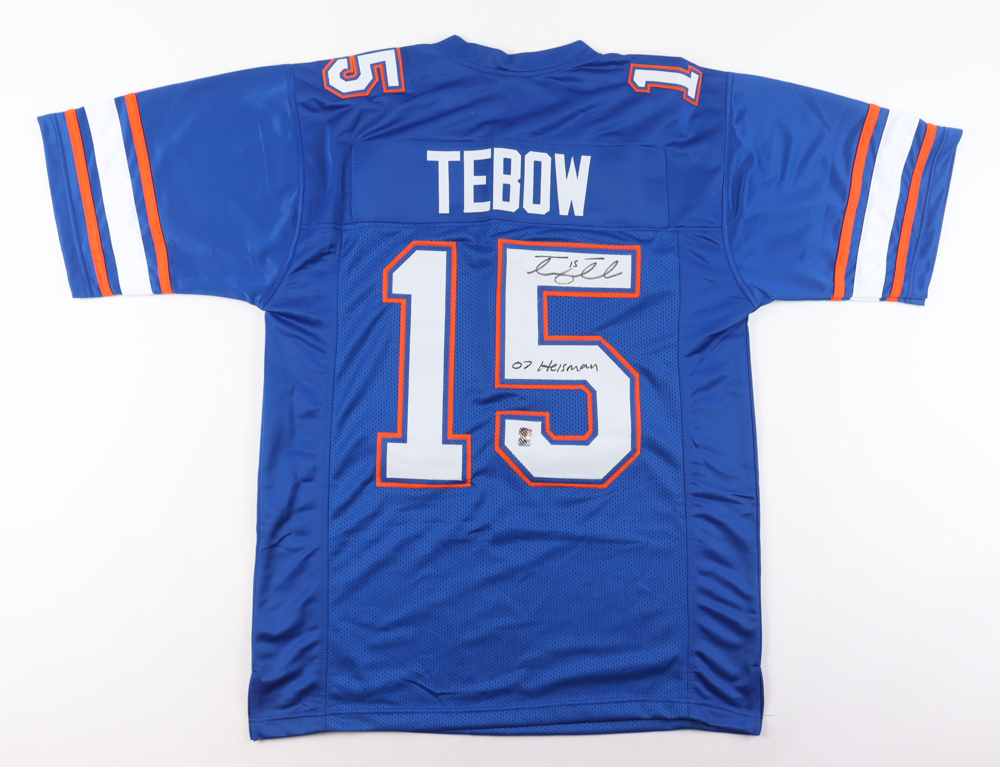 Tim Tebow Signed Jersey Inscribed "07 Heisman" (Tebow) at PristineAuction.com Tim Tebow Signed Jersey Inscribed "07 Heisman" (Tebow) at PristineAuction.com