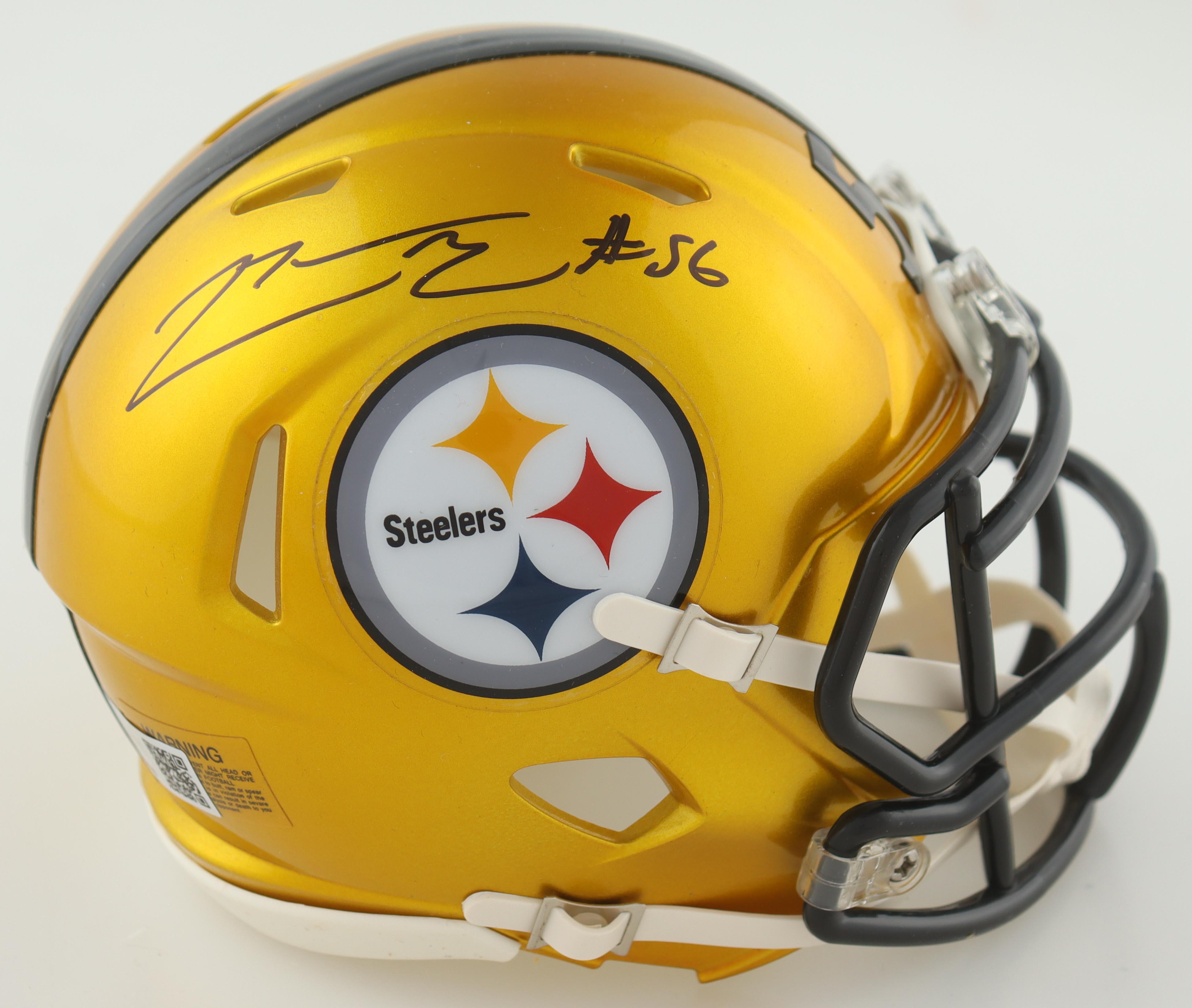 LaMarr Woodley Signed Steelers Flash Alternate Speed Mini Helmet (TSE) at PristineAuction.com LaMarr Woodley Signed Steelers Flash Alternate Speed Mini Helmet (TSE) at PristineAuction.com