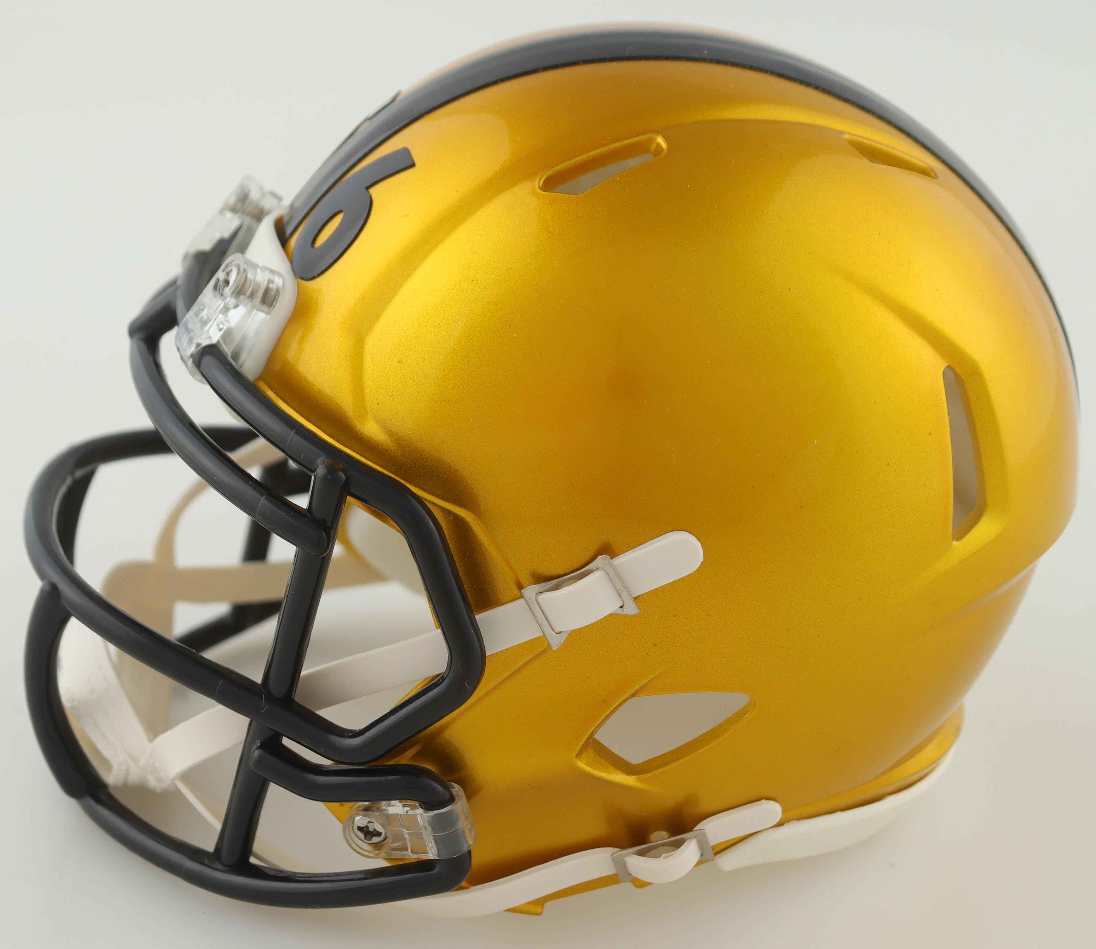 LaMarr Woodley Signed Steelers Flash Alternate Speed Mini Helmet (TSE) at PristineAuction.com LaMarr Woodley Signed Steelers Flash Alternate Speed Mini Helmet (TSE) at PristineAuction.com